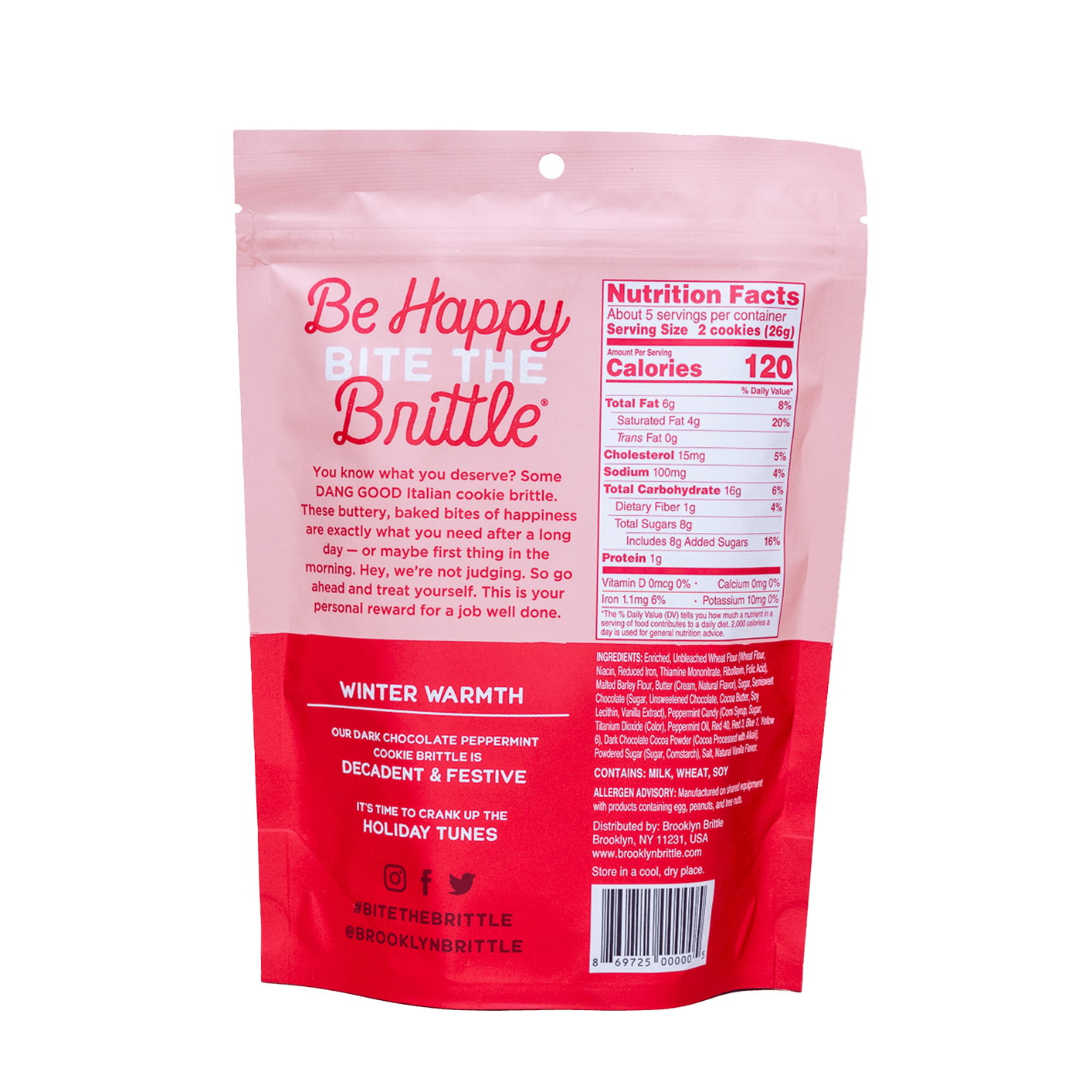 Brooklyn Brittle Dark Chocolate Peppermint Italian Cookie Brittle