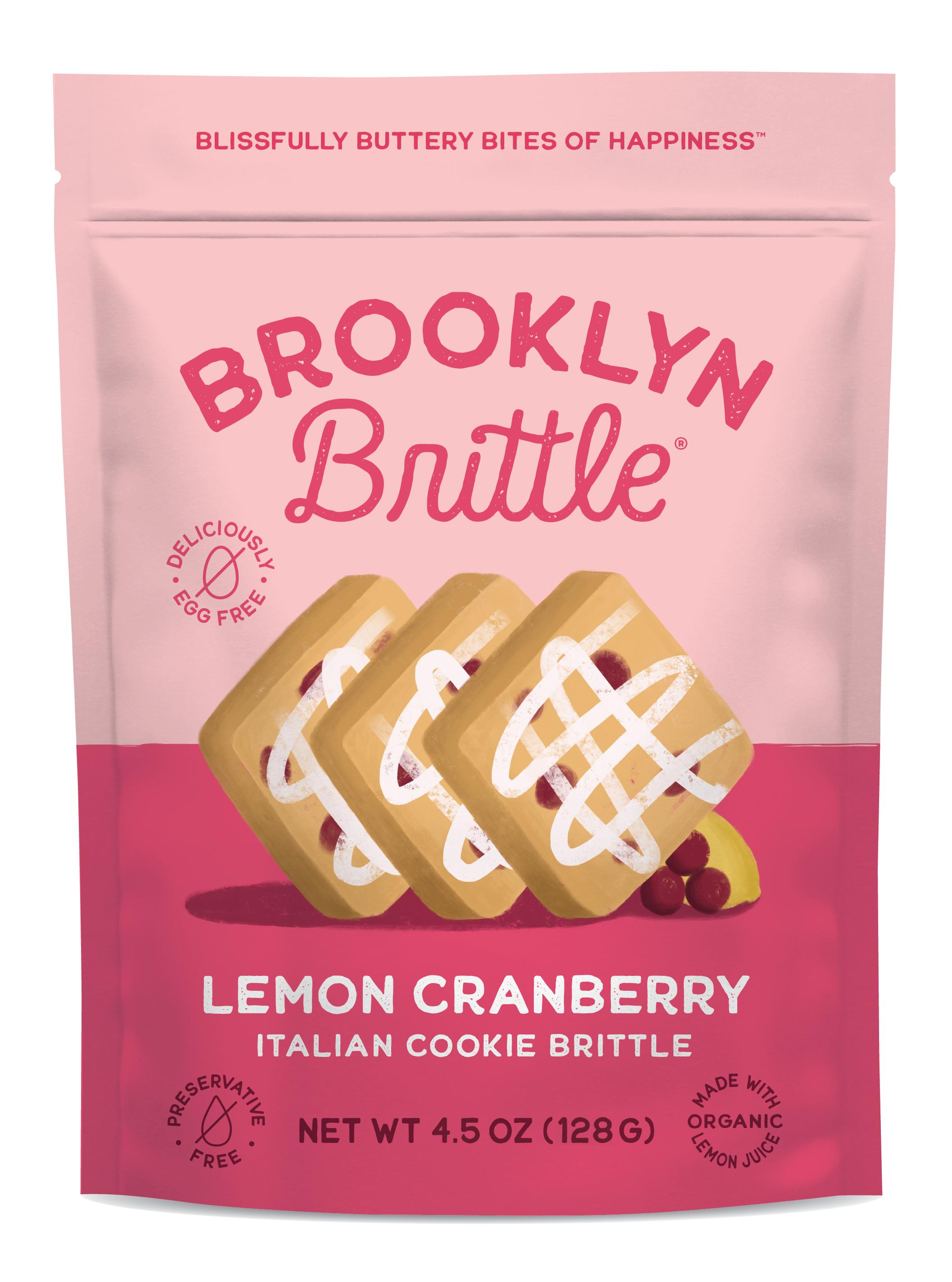 Brooklyn Brittle Lemon Cranberry Italian Cookie Brittle