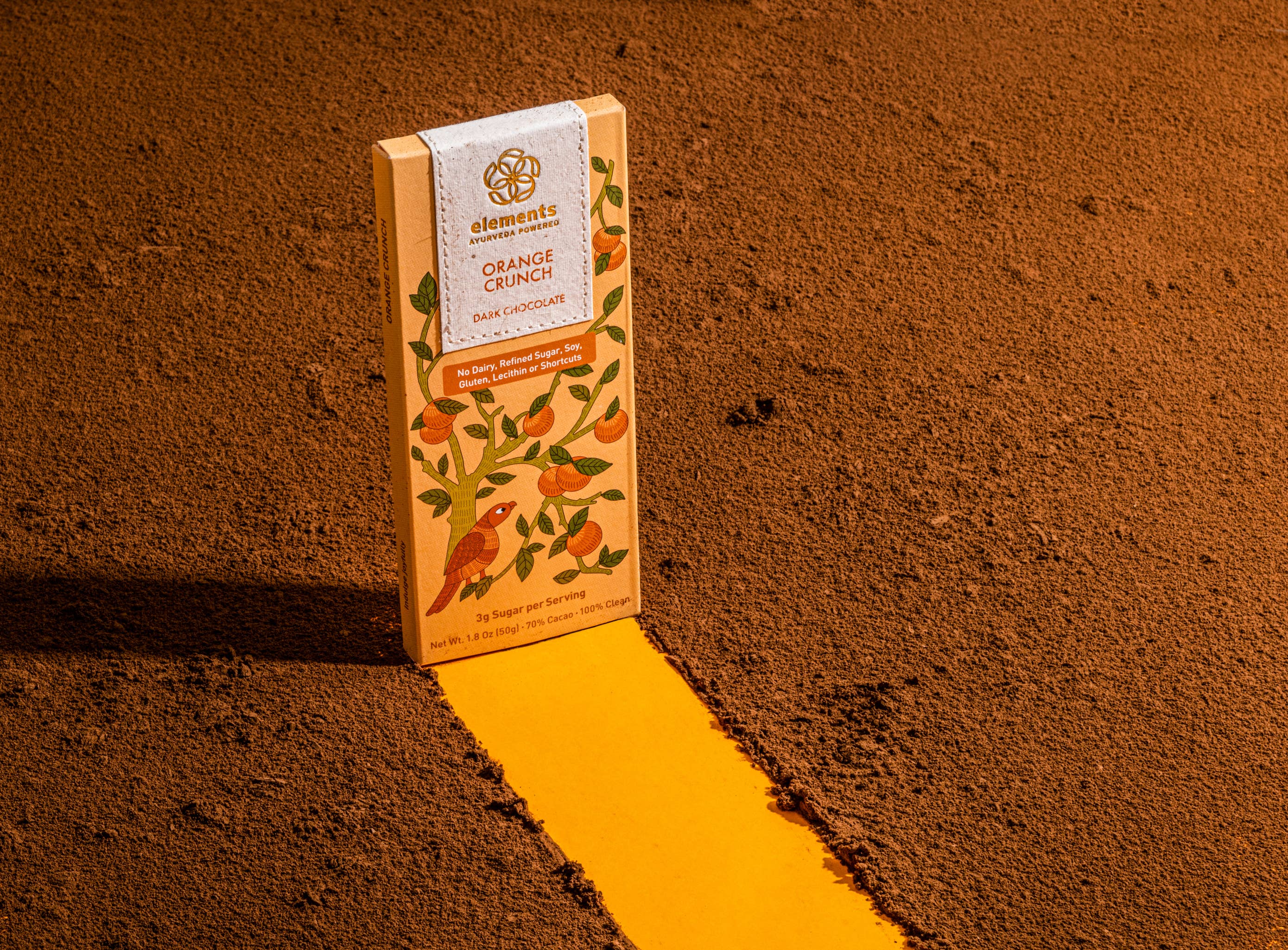 Elements Truffles Orange Crunch 70% Dark Chocolate Bar | Dairy-free | Snack 1.5 OZ