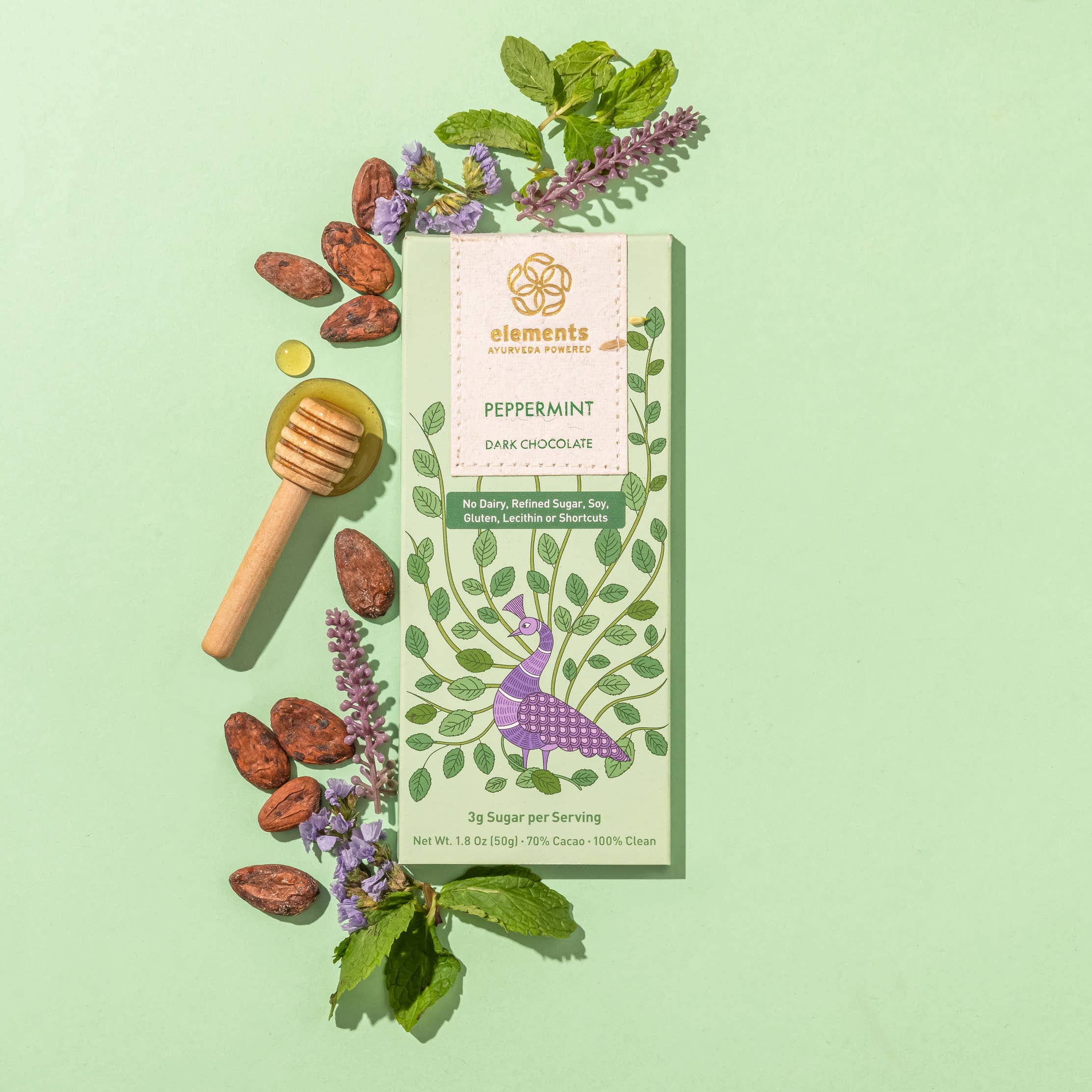 Elements Truffles Peppermint 70% Dark Chocolate Bar 1.8 OZ