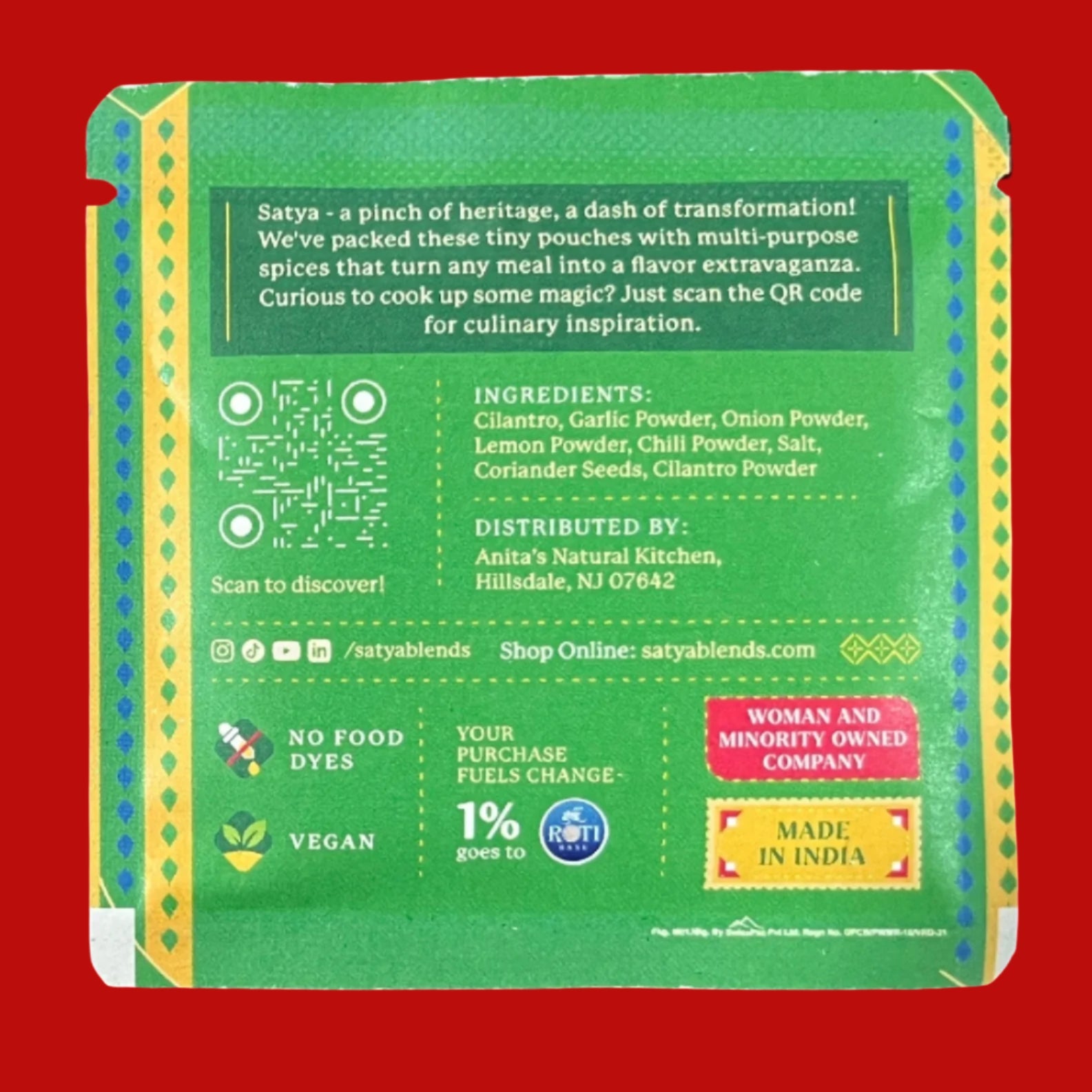 Satya - Cilantro Chutney Indian Spice Blend