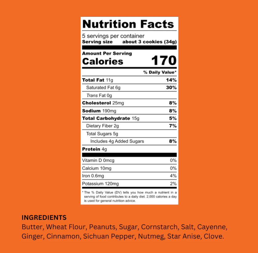 Talkback Sichuan Peanut Butter Shortbread 6.5 OZ