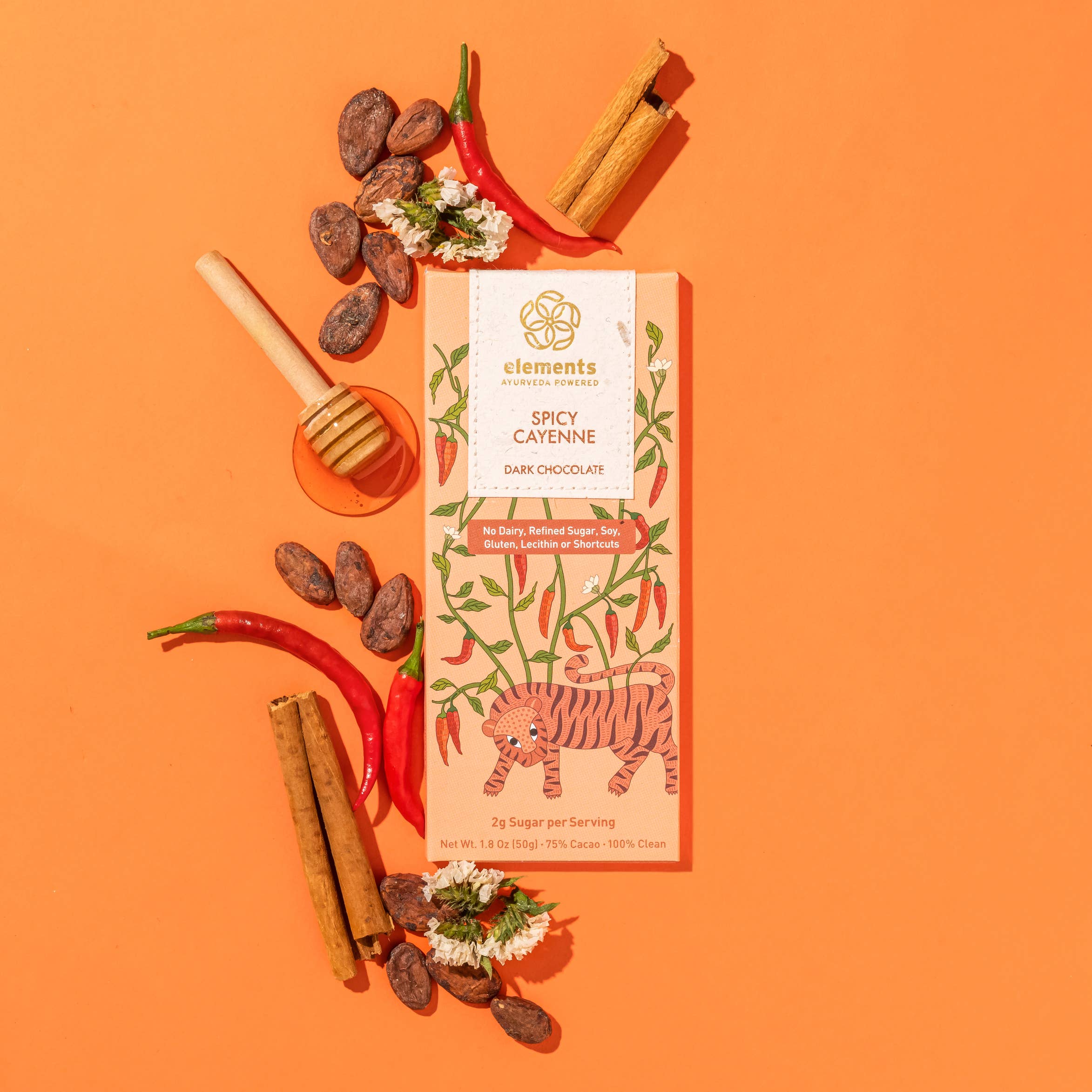Elements Truffles Spicy Cayenne 75% Dark Chocolate 1.5 OZ