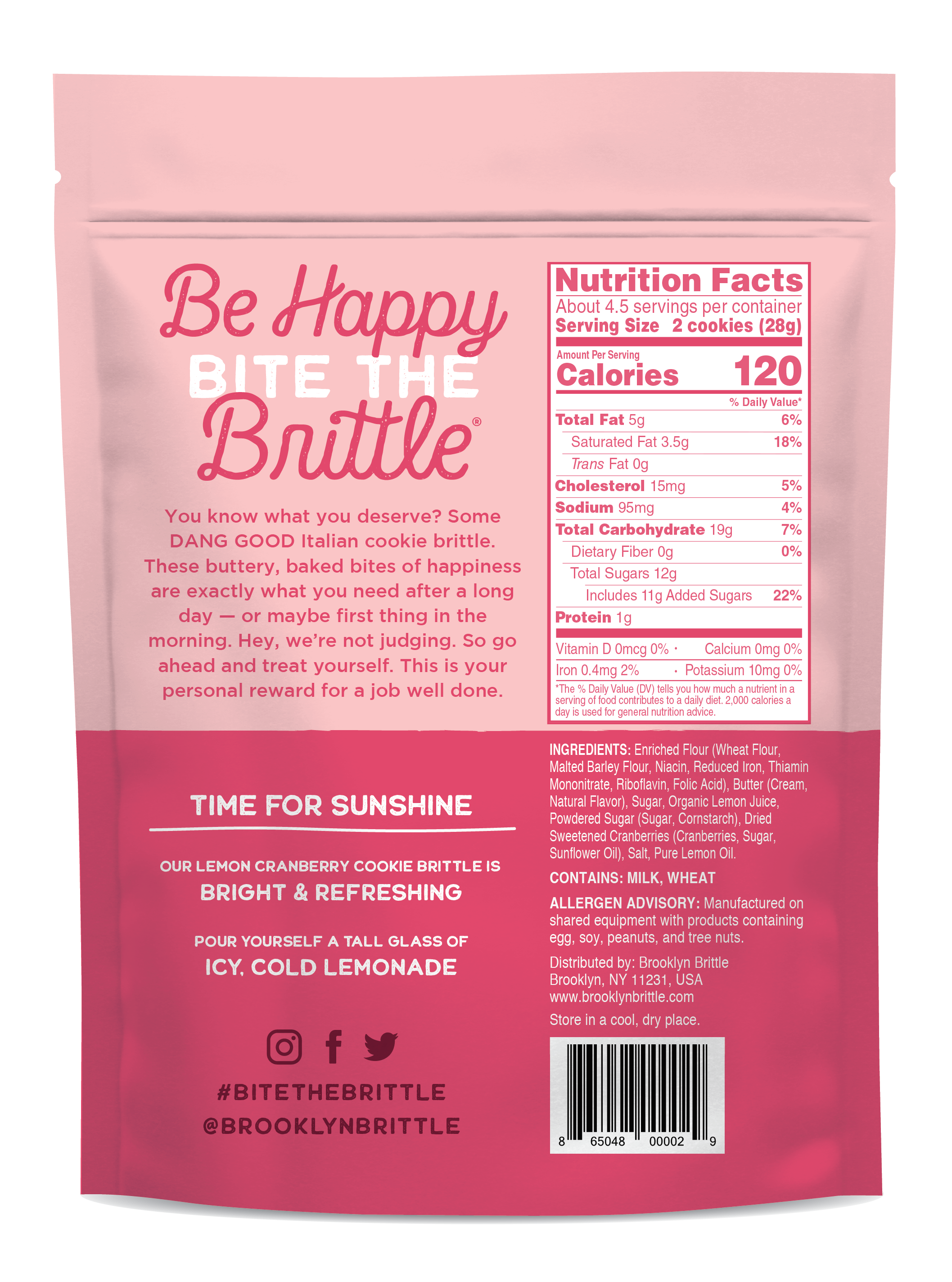 Brooklyn Brittle Lemon Cranberry Italian Cookie Brittle