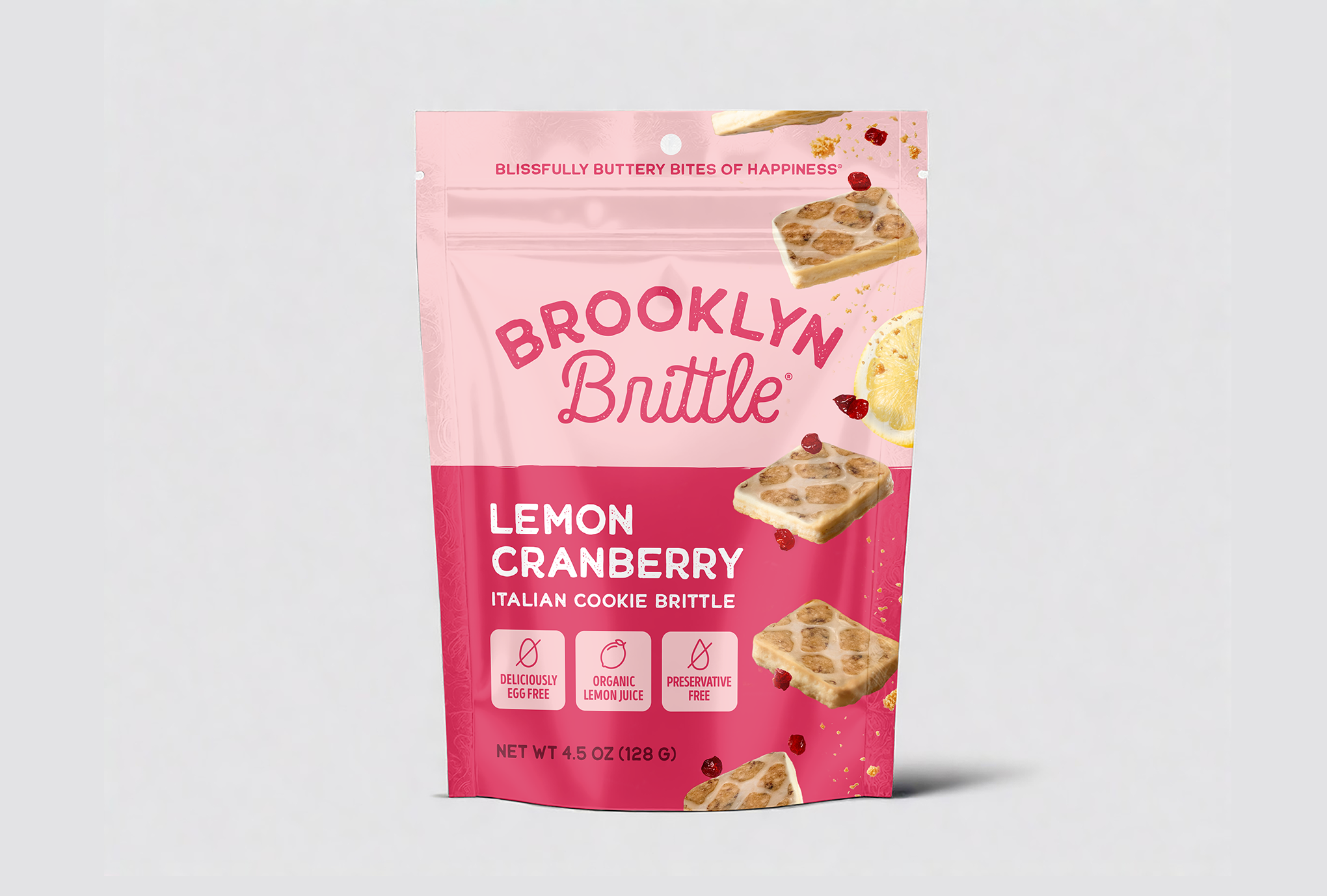 Brooklyn Brittle Lemon Cranberry Italian Cookie Brittle