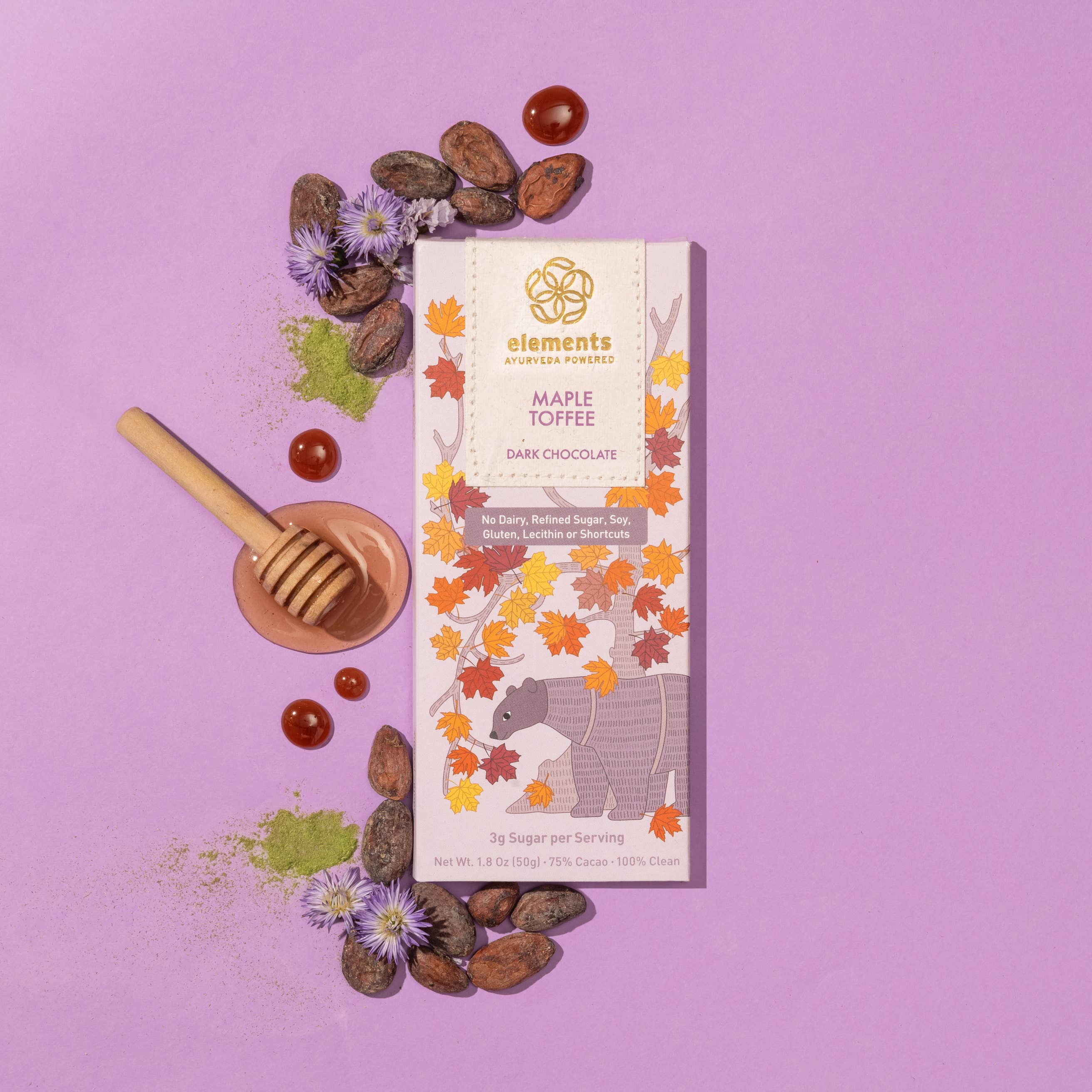 Elements Truffles Maple Toffee 75% Dark Chocolate 1.5OZ