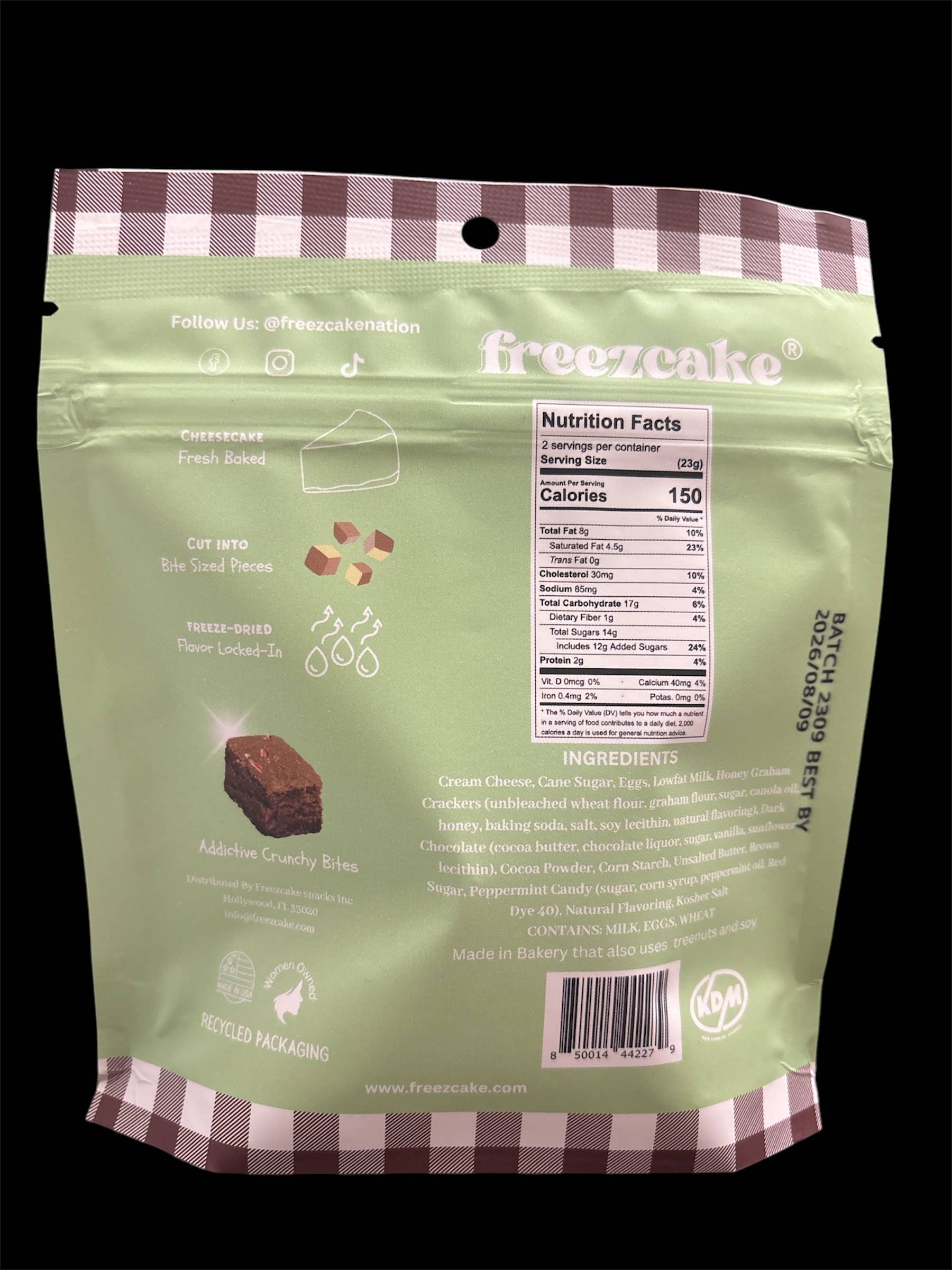Chocolate Peppermint Freeze-Dried Cheesecake Bites