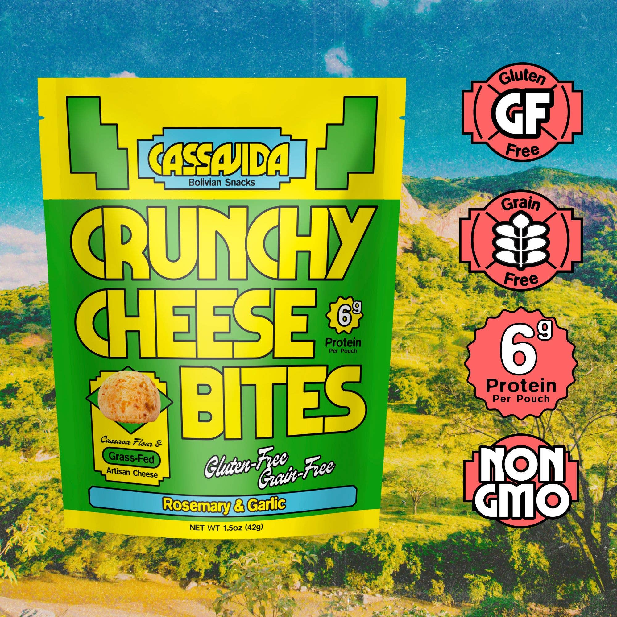 Cassavida Cheese Bites – Rosemary Garlic Gluten-Free Snack 1.5oz