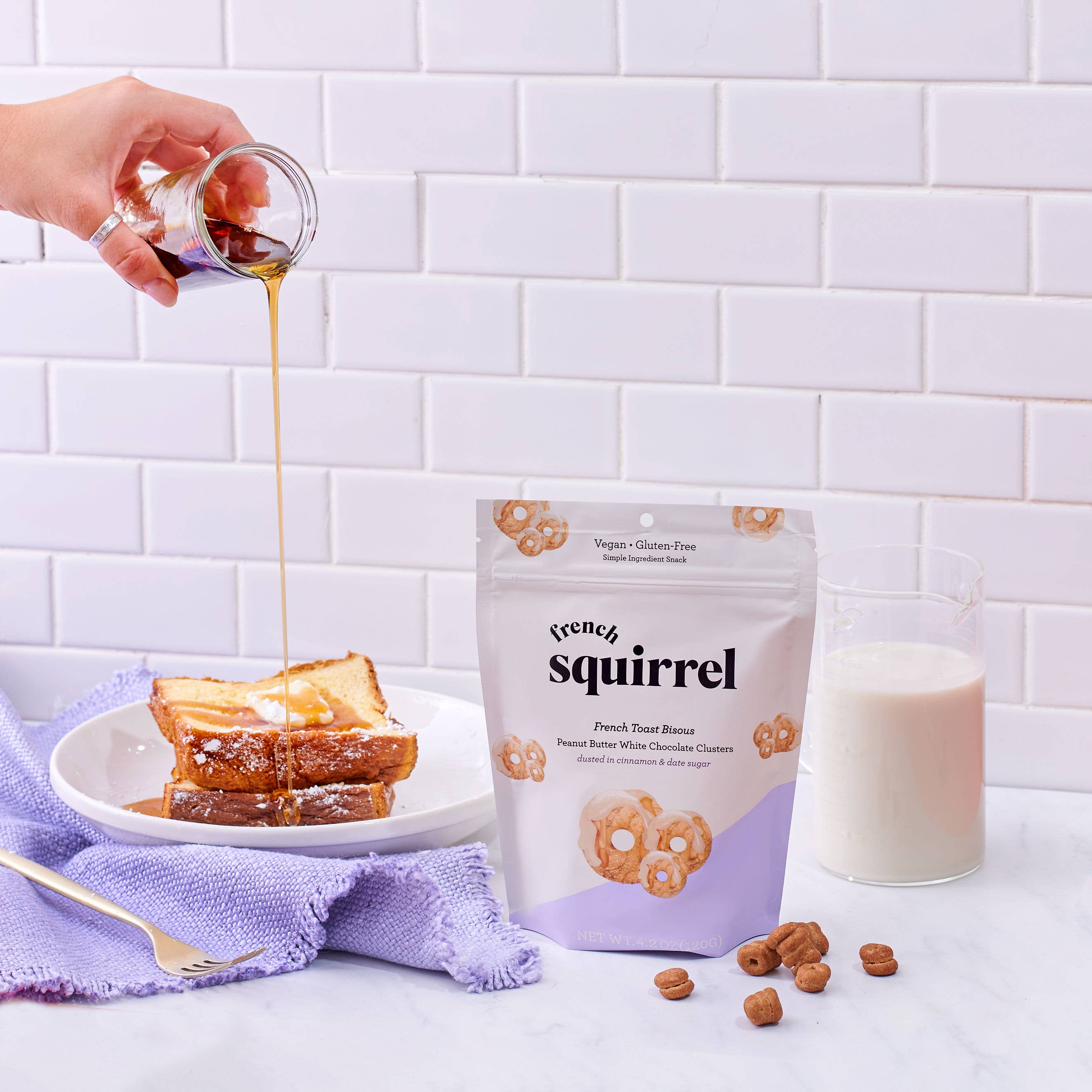 French Squirrel French Toast Bisous: White Chocolate PB Clusters