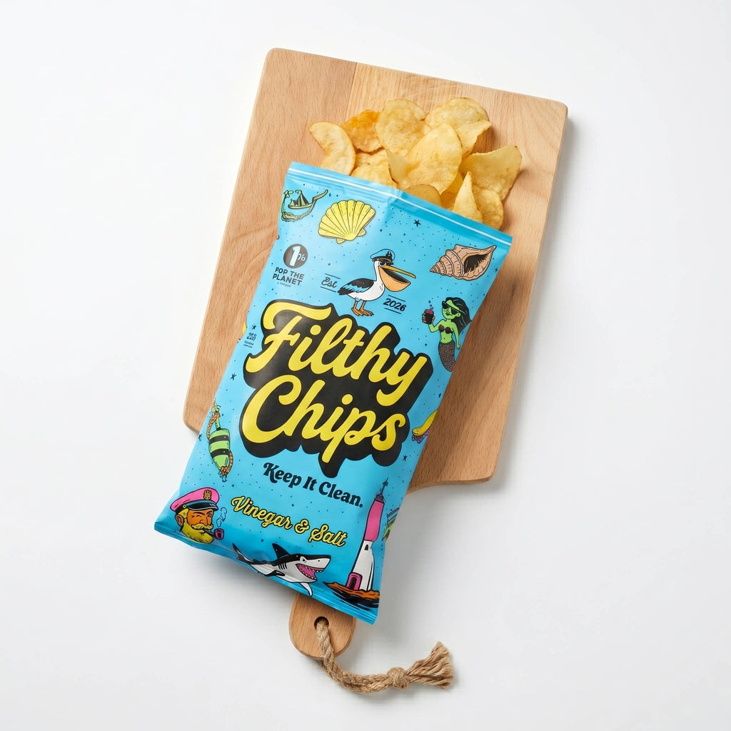 Filthy Chips Kettle Potato Chips made with Avocado Oil, Salt & Vinegar 2oz