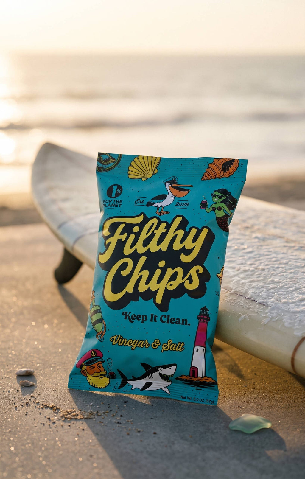 Filthy Chips Kettle Potato Chips made with Avocado Oil, Salt & Vinegar 2oz
