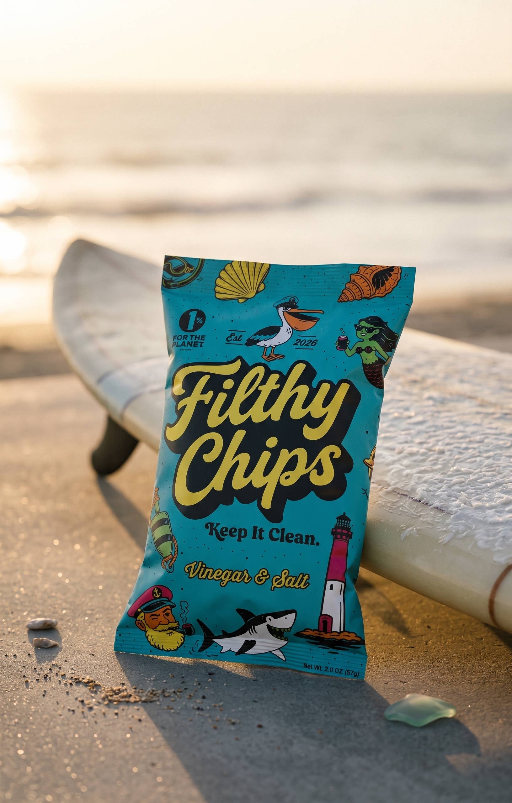 Filthy Chips Kettle Potato Chips made with Avocado Oil, Salt & Vinegar 2oz