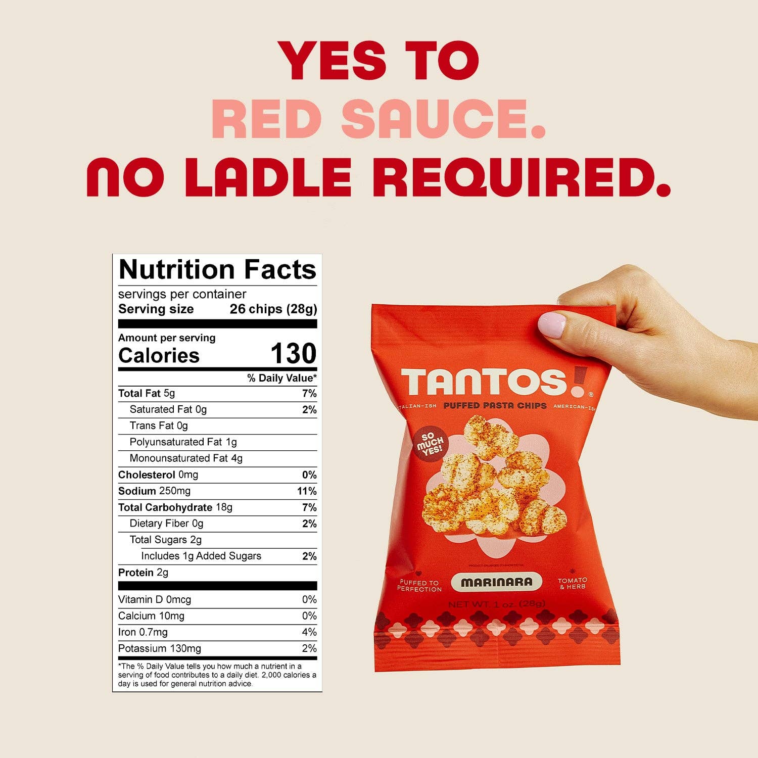 Tantos Puffed Pasta Crisps - Marinara - 1oz