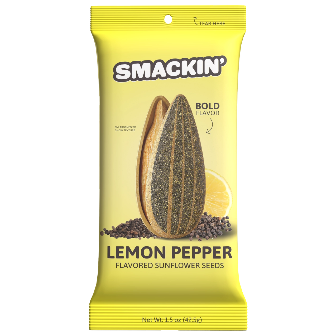 Smackin' Lemon Pepper Sunflower Seeds 1.5oz