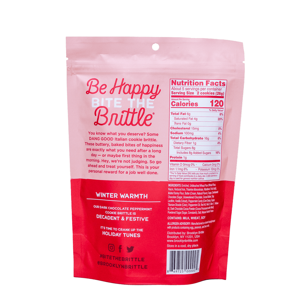 Brooklyn Brittle Dark Chocolate Peppermint Italian Cookie Brittle