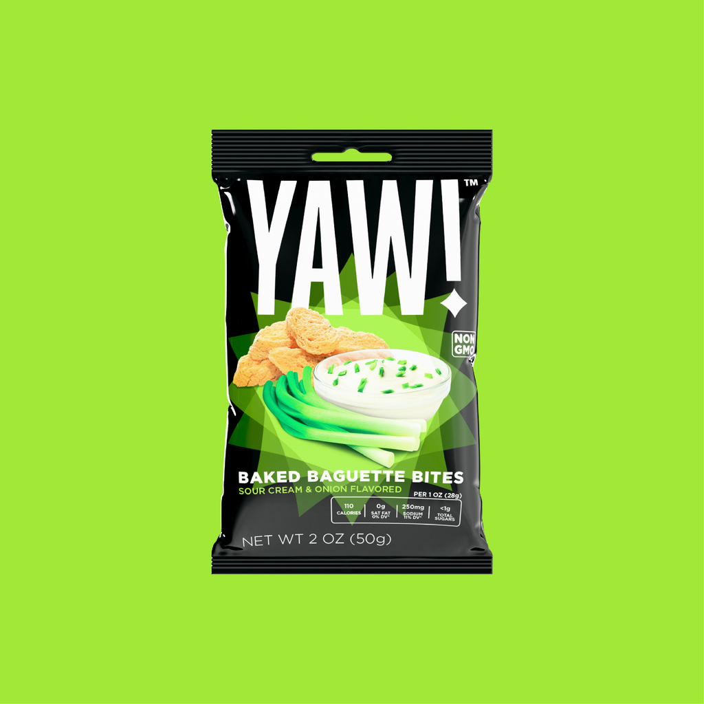 YAW! Sour Cream and Onion Flavored Baked Baguette Bites Snack 2oz