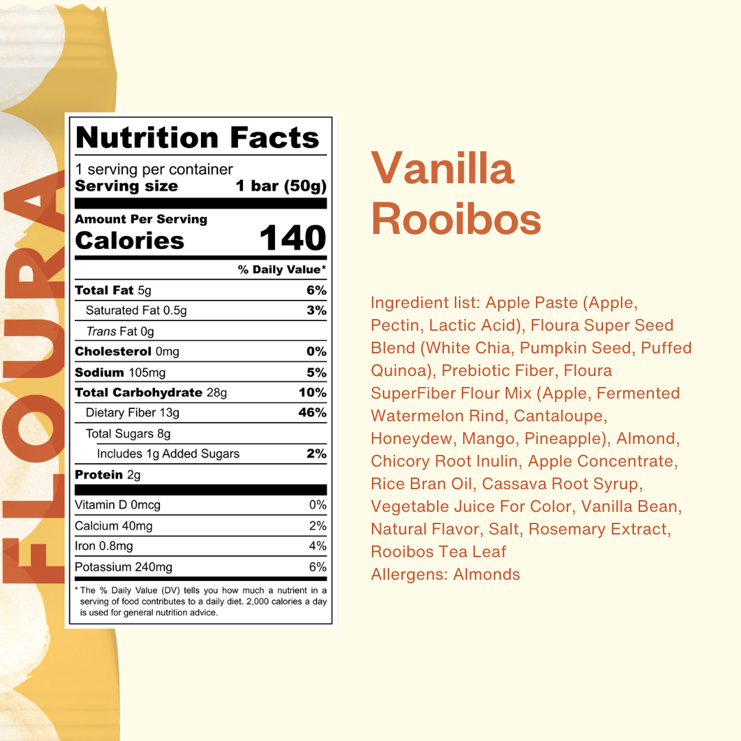Floura - Vanilla Rooibos Fiber Snack Bar 1.8oz