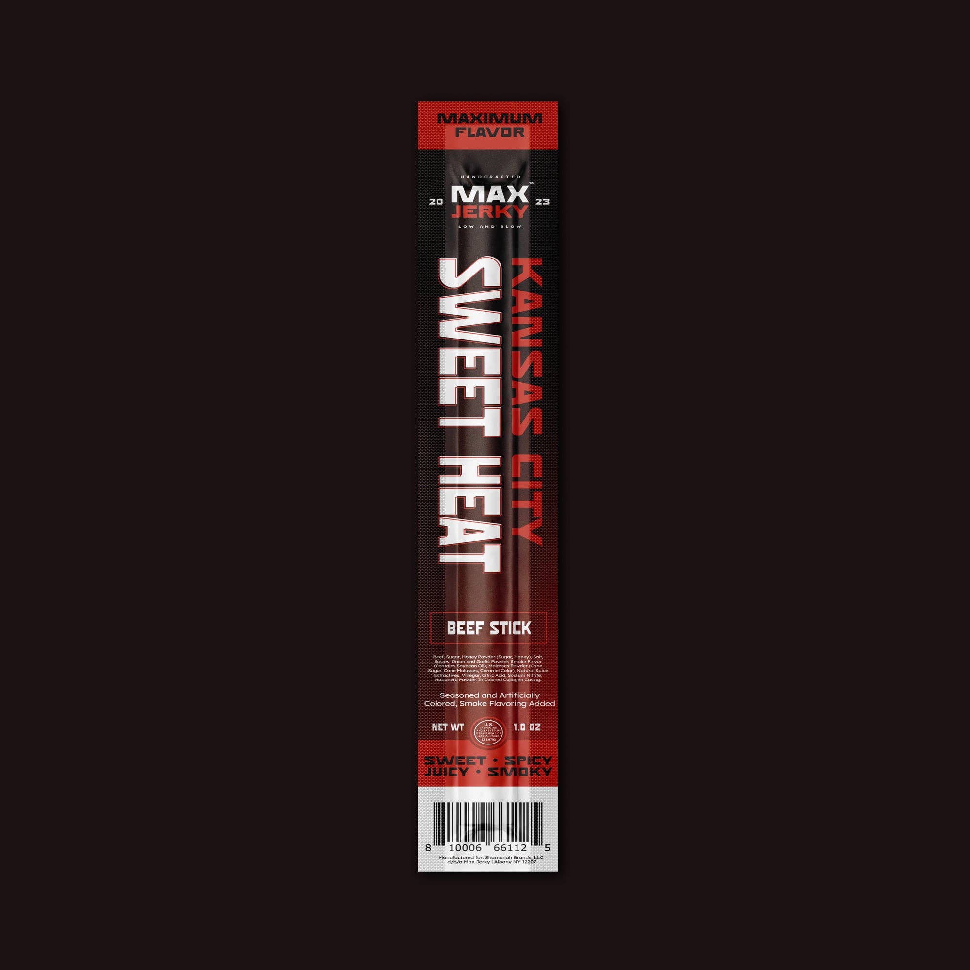 Max Jerky Kansas City Sweet Heat Beef Stick 1oz