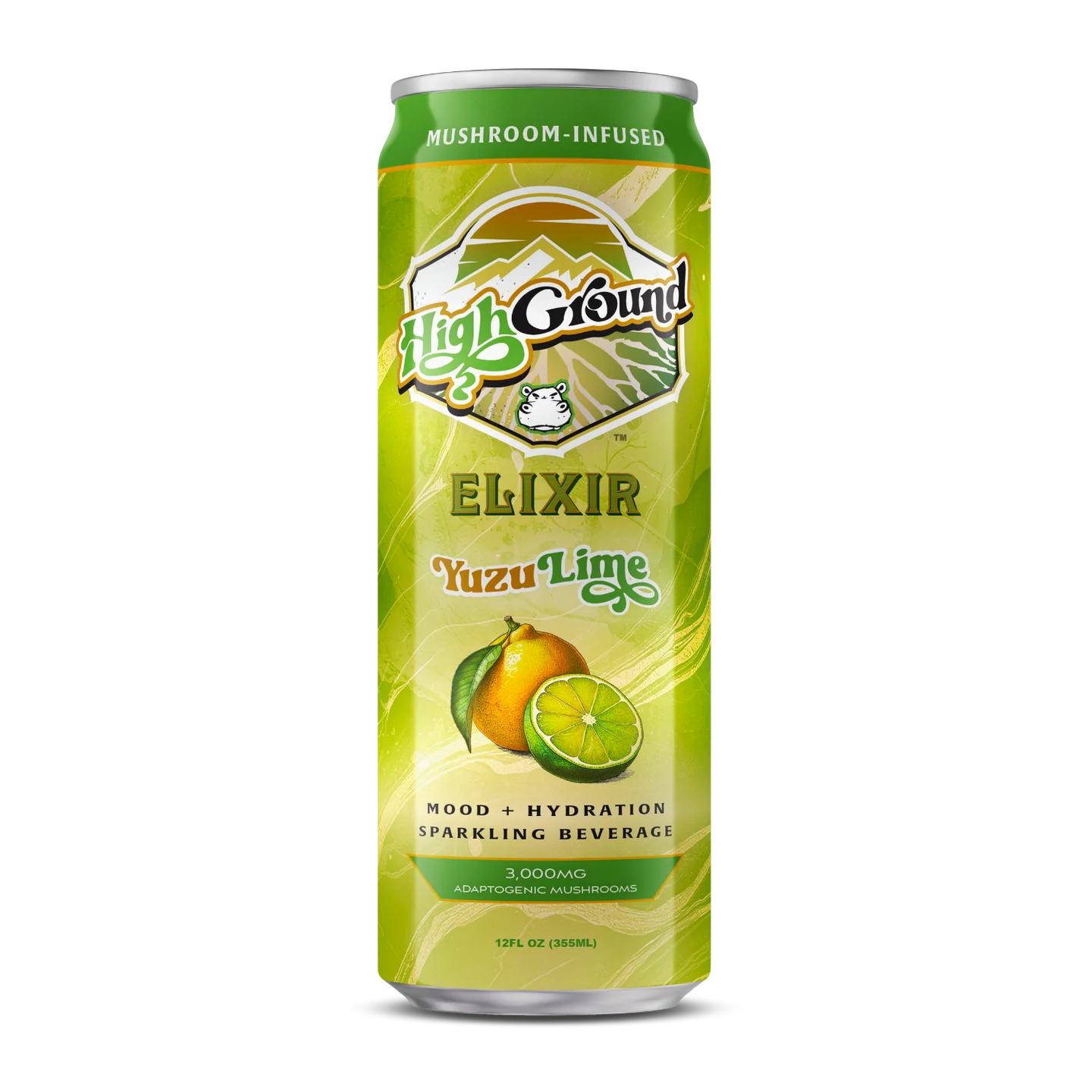 High Ground Elixir Mushroom Seltzer - Yuzu Lime 12oz