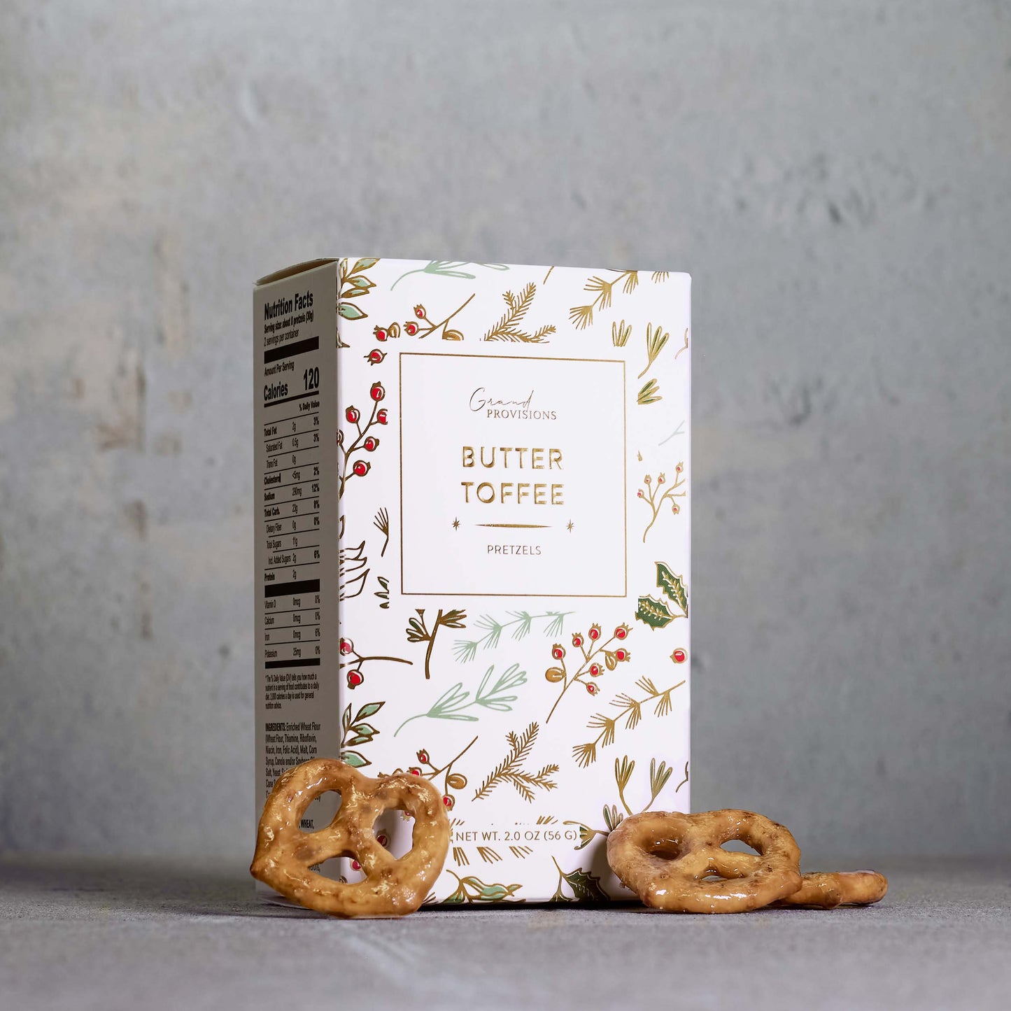 Grand Provisions - Holiday Butter Toffee Pretzels (2 oz)