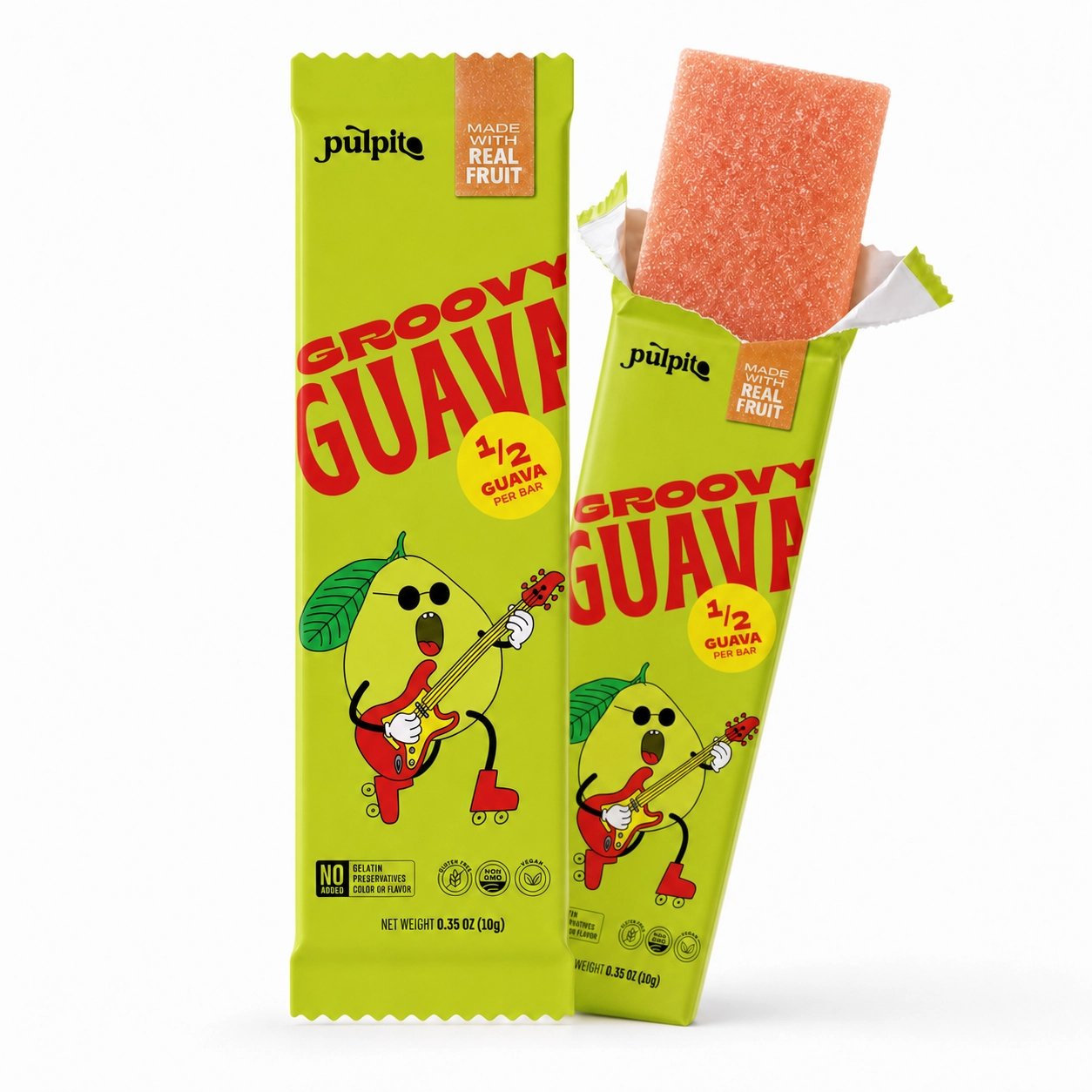 Pulpito Groovy Guava- Natural Fruit Snacks- Dried Fruit Bar 0.35 oz