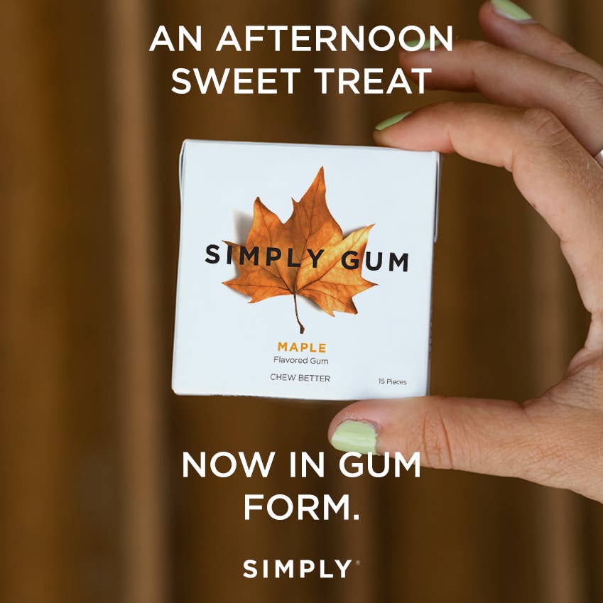 Simply Gum - Maple Chewing Gum 15 piece pack