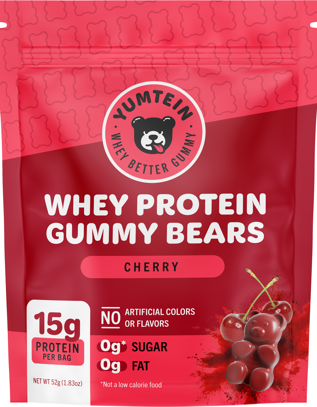 Yumtein Cherry Protein Gummy Bears BYOB 1.83oz
