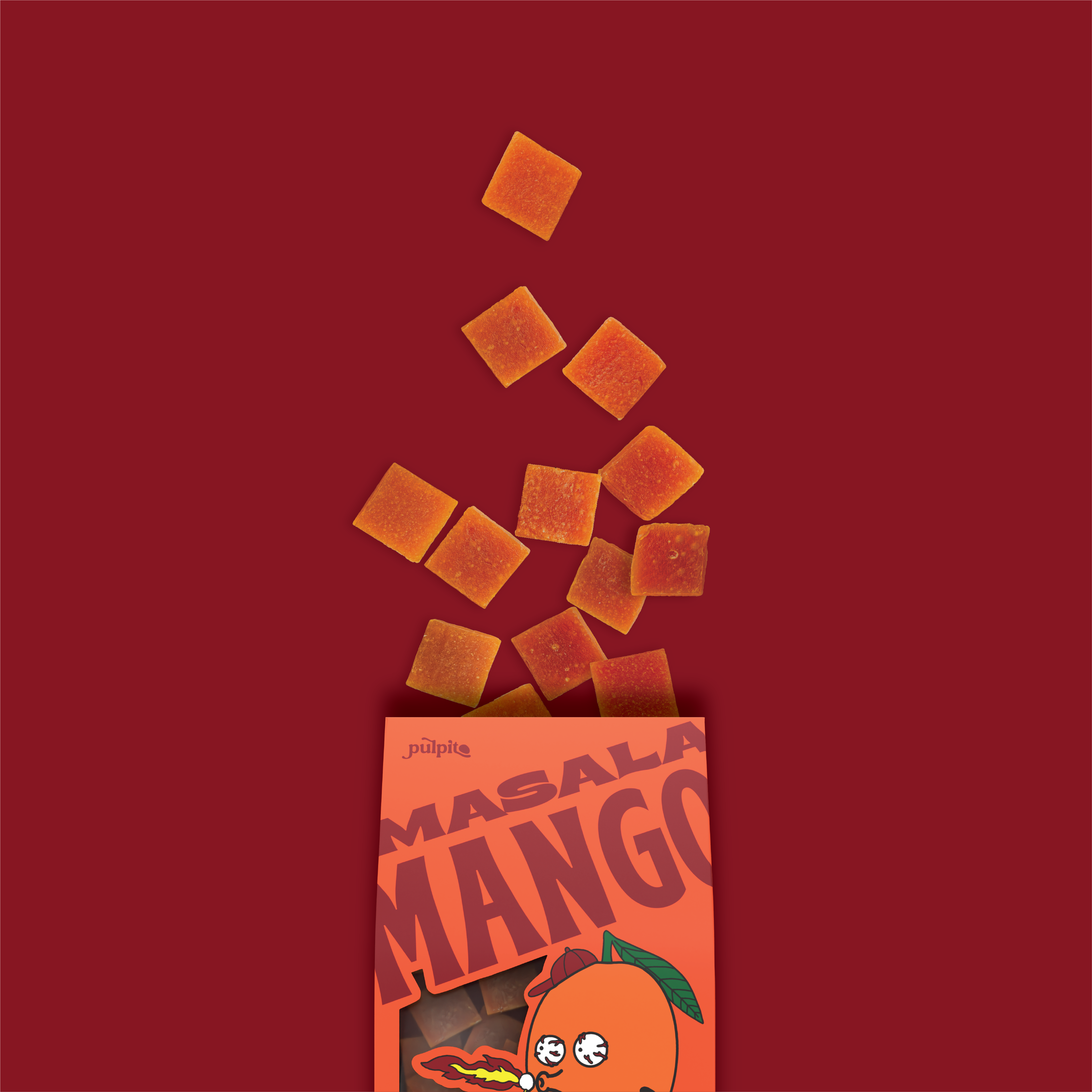 Pulpito Dried Fruit Bites Natural Fruit Snacks - Masala Mango