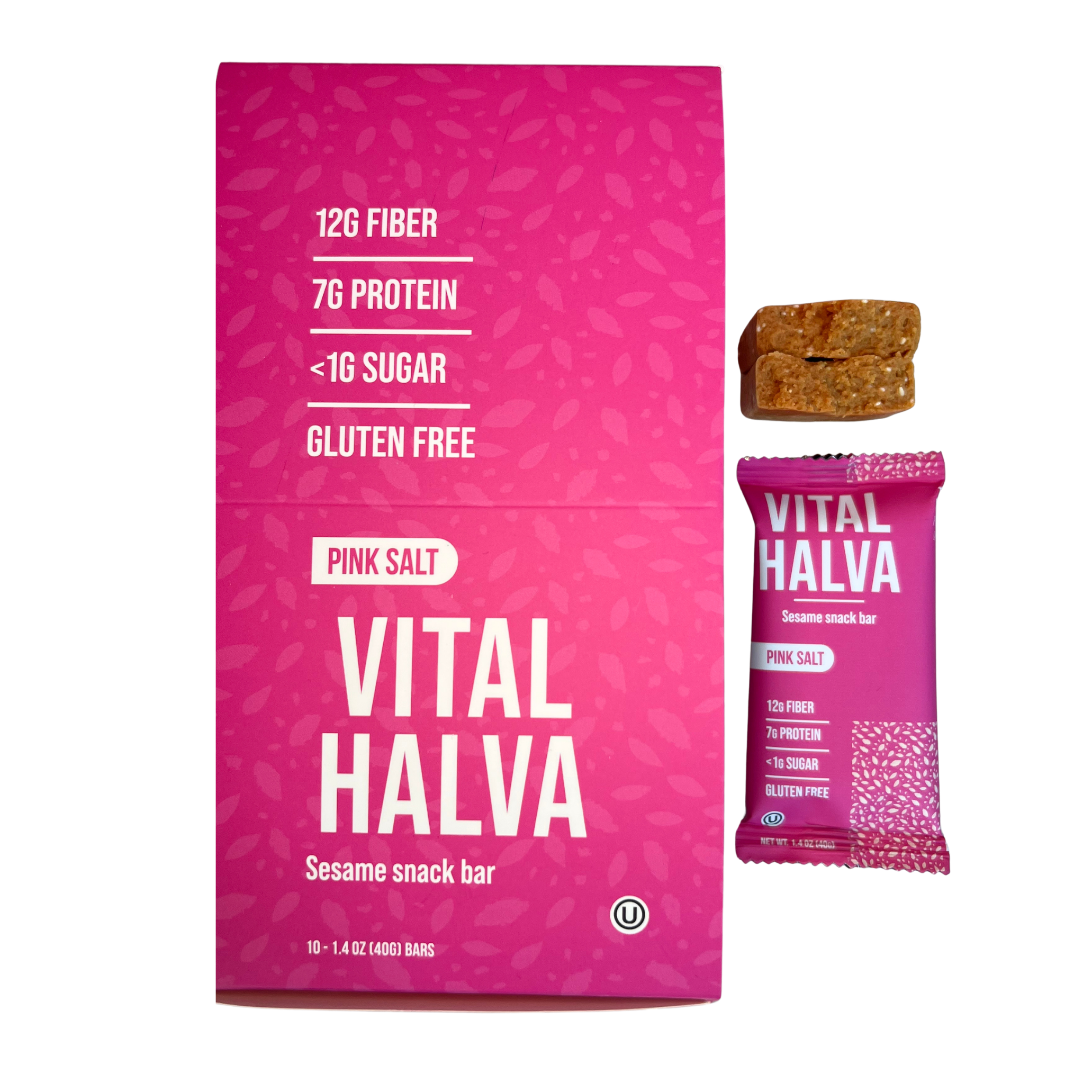 Vital Halva - Gut-Friendly Sesame Bar, Pink Salt, 1.4oz