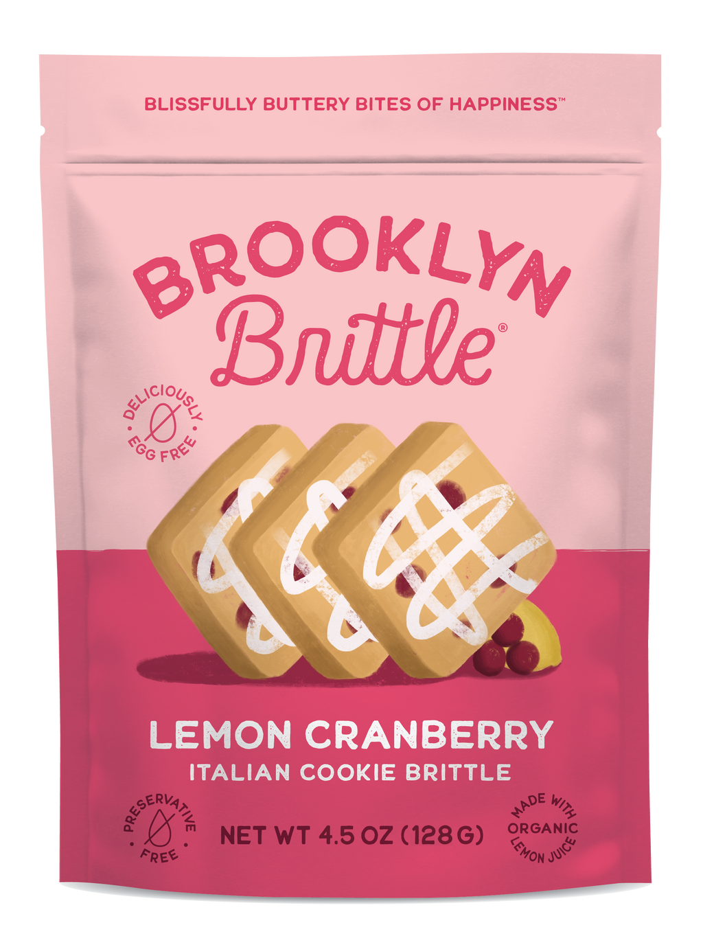 Brooklyn Brittle Lemon Cranberry Italian Cookie Brittle