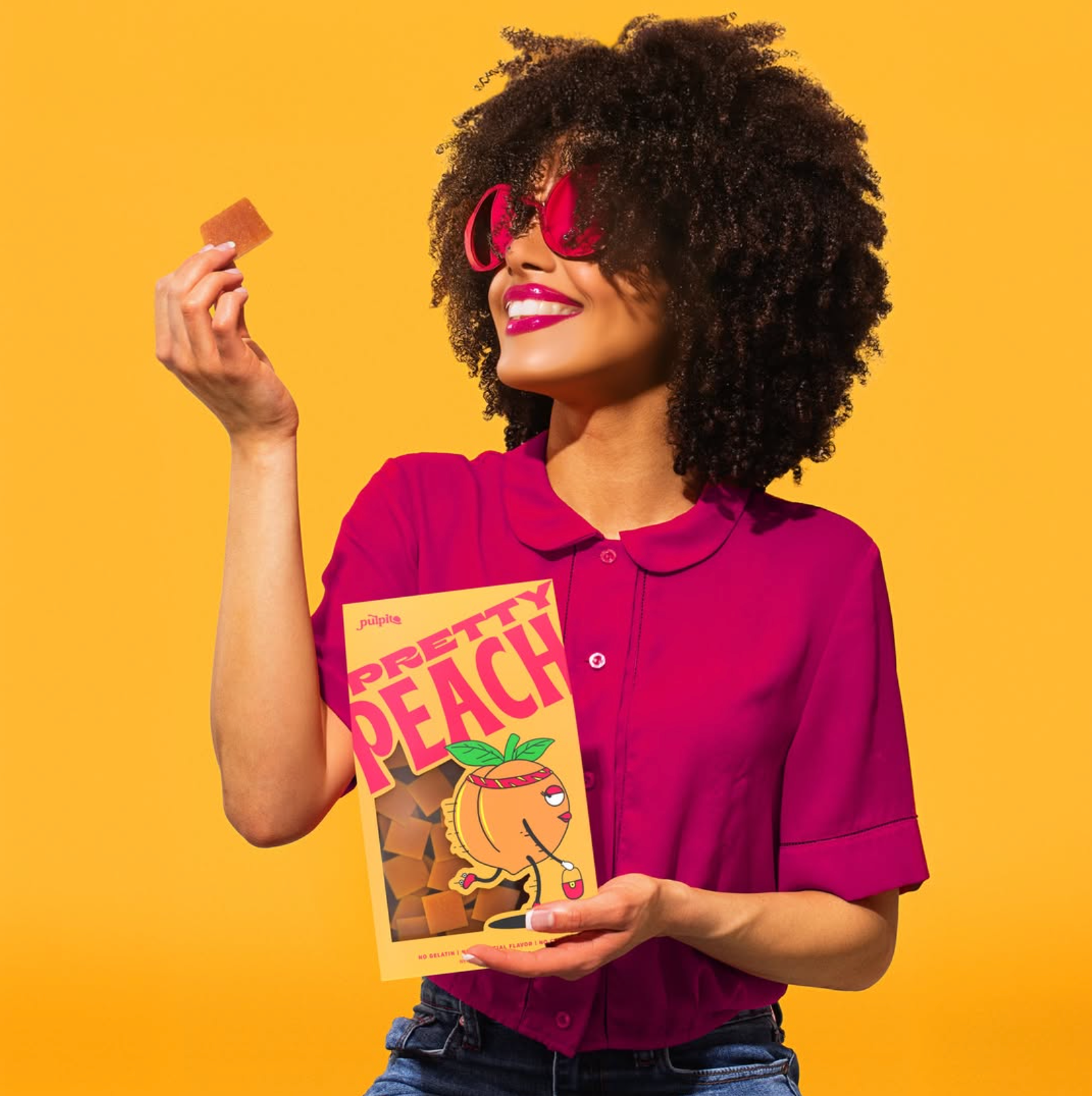 Pulpitos Pretty Peach  Natural Fruit Snacks Dried Fruit Bites