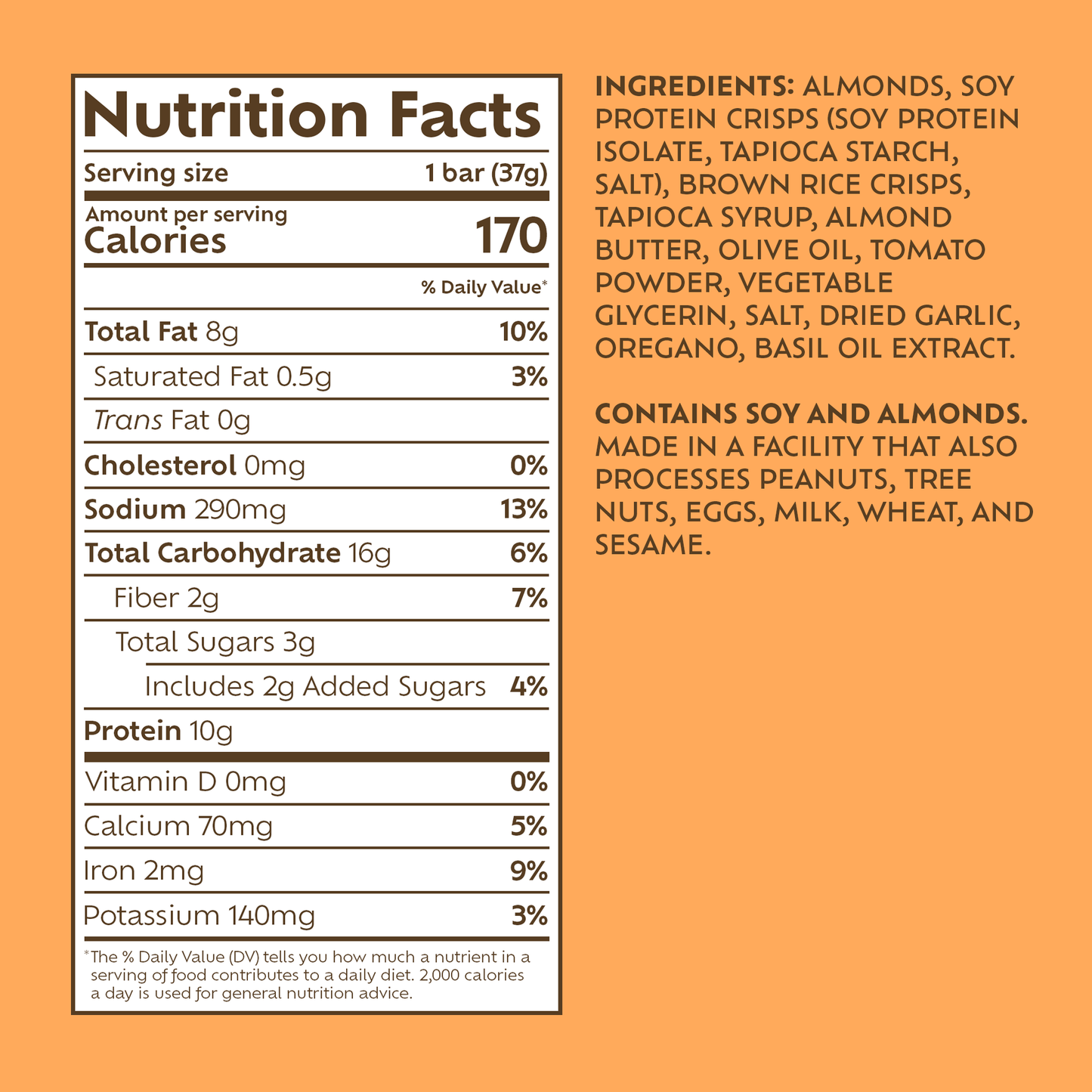 Afar Foods - Savory Protein Bar - Italian Bruschetta Flavor