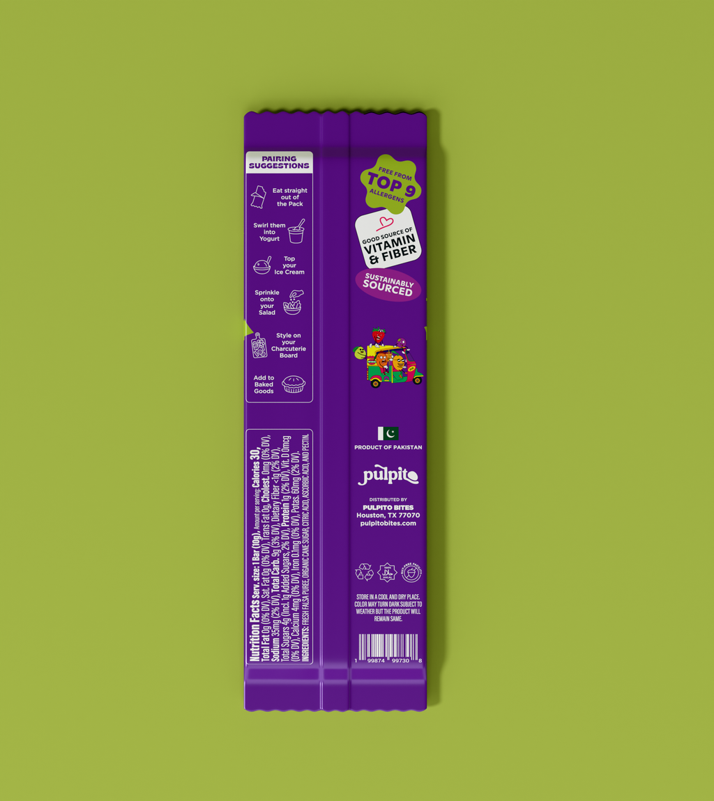 Pulpito Freaky Falsa (Blueberry)- Natural Fruit Snacks- Dried Fruit Bar 0.35 oz