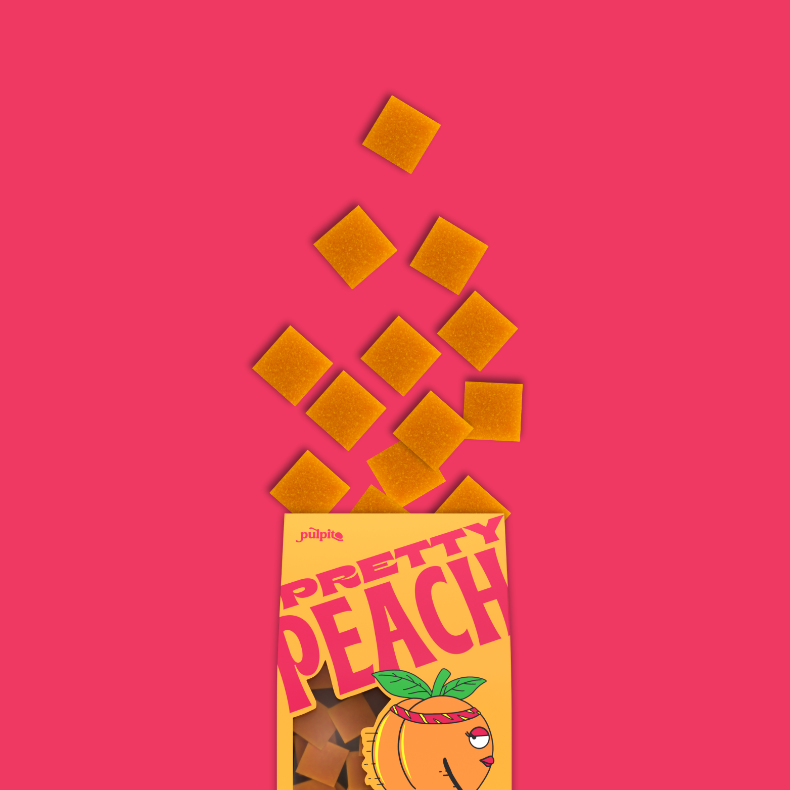 Pulpitos Pretty Peach  Natural Fruit Snacks Dried Fruit Bites