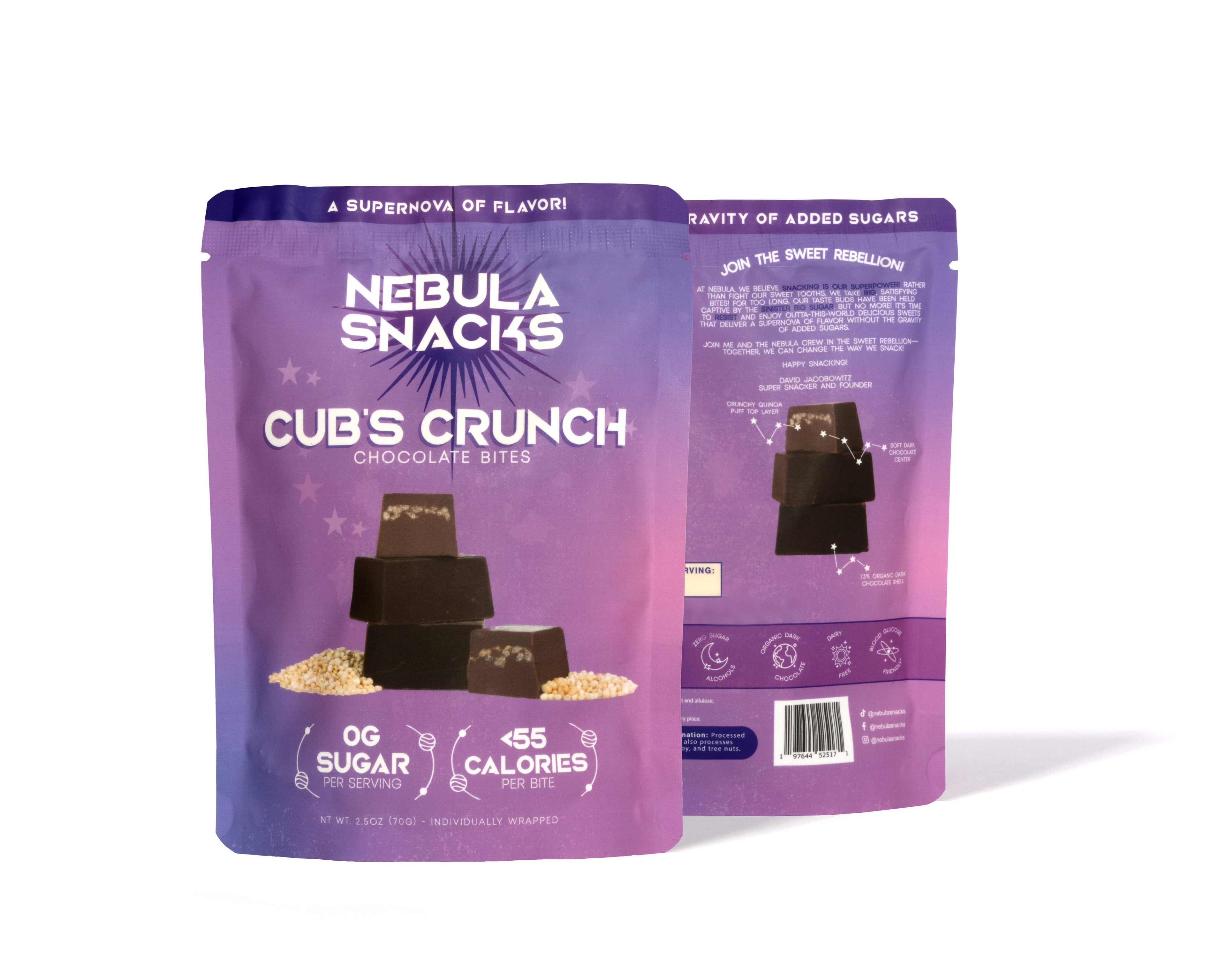 Nebula Snacks Cub's Crunch Filled Dark Chocolate Bites