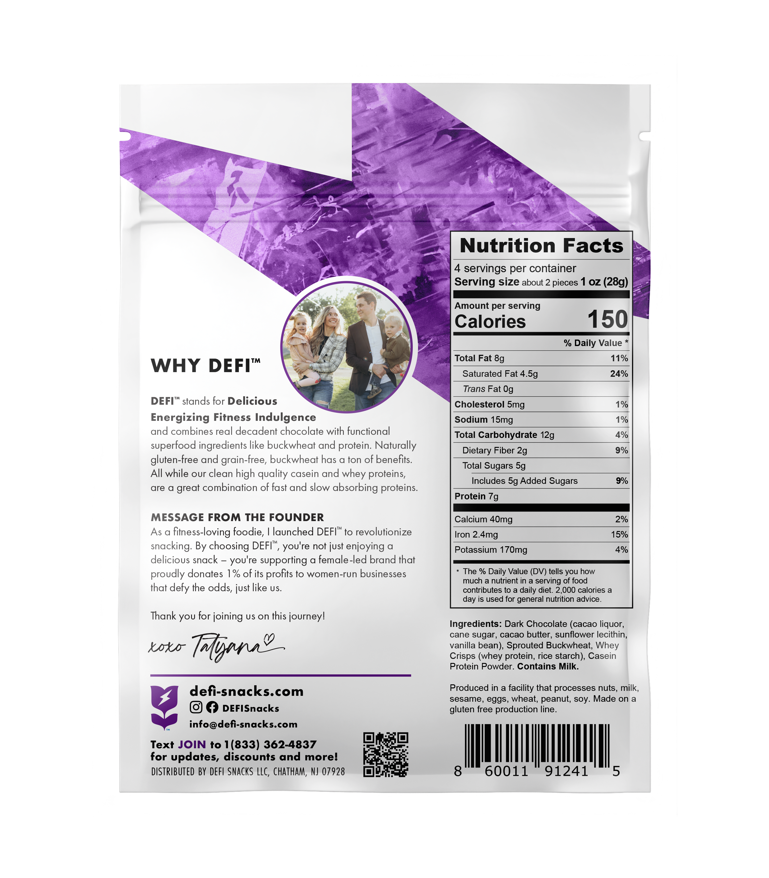 DEFI Dark Chocolate Crispy Superfood Bite 4oz