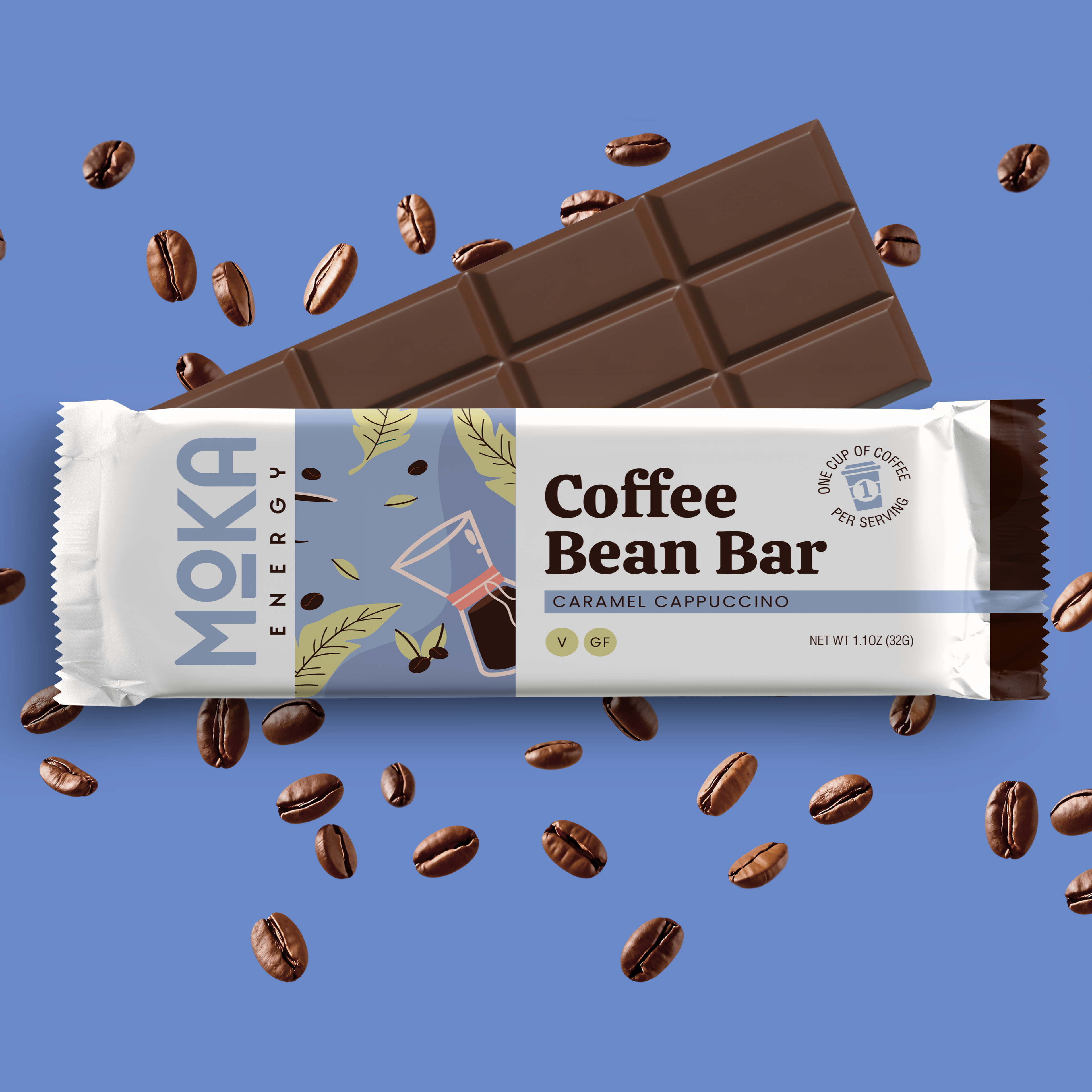 Moka Energy Coffee Bean Bar - Caramel Cappuccino 1.1oz