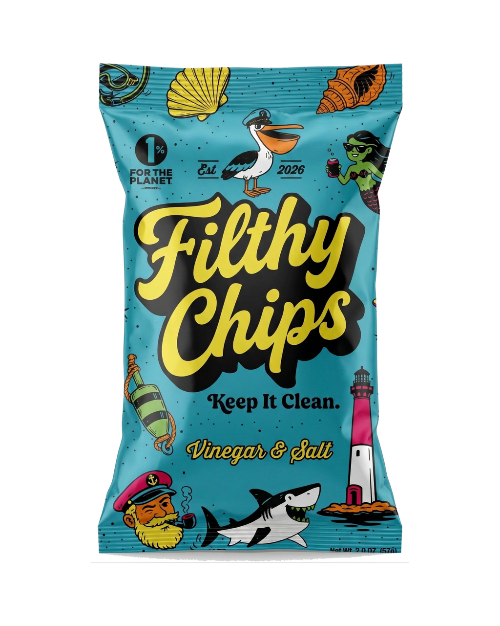 Filthy Chips Kettle Potato Chips made with Avocado Oil, Salt & Vinegar 2oz