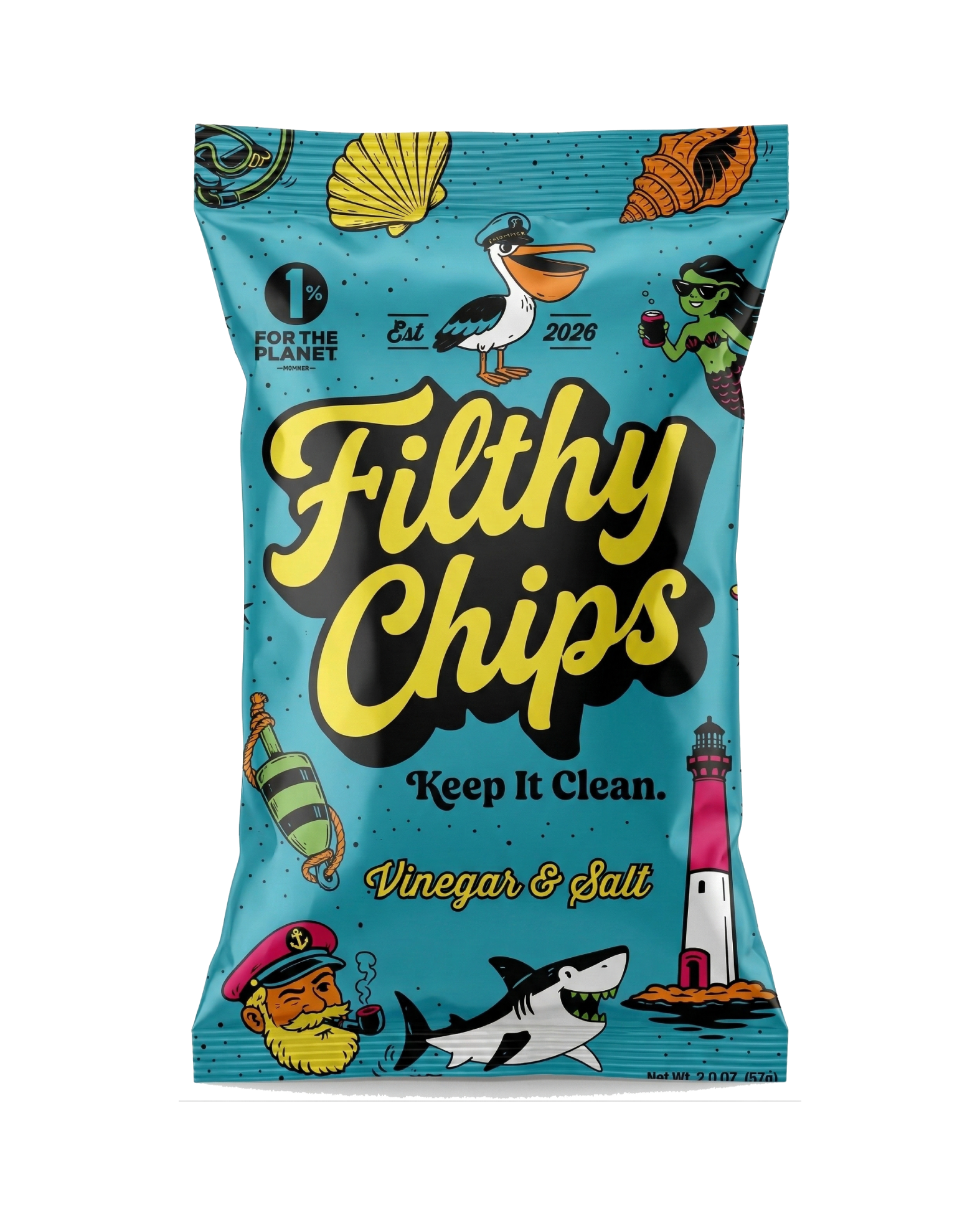 Filthy Chips Kettle Potato Chips made with Avocado Oil, Salt & Vinegar 2oz