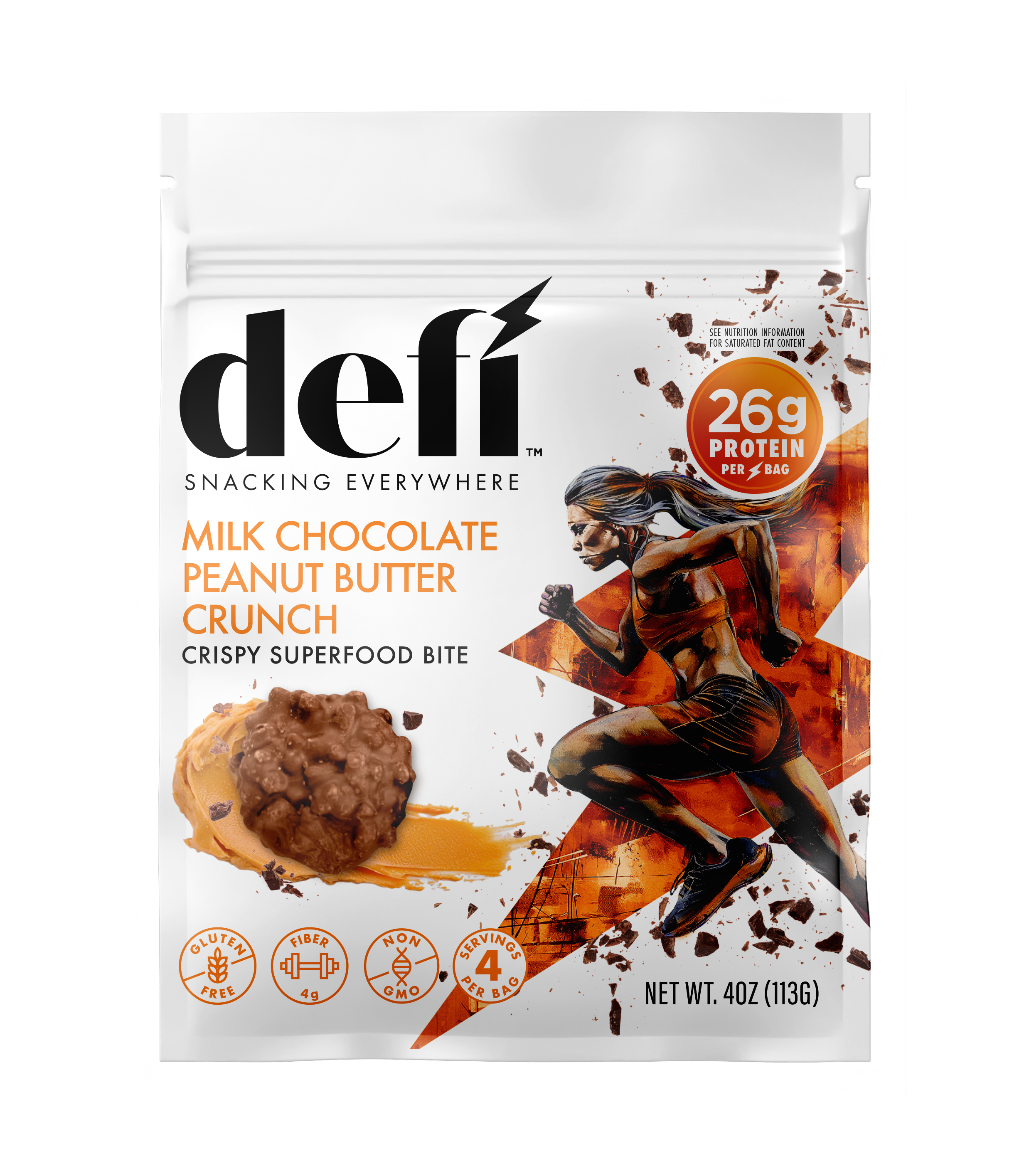 DEFI Milk Chocolate Peanut Butter Crunch Crispy Superfood Bite