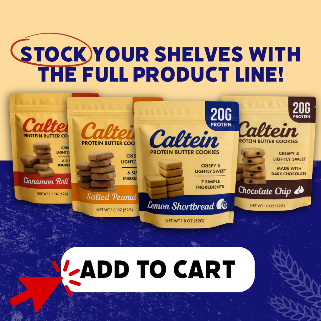 Caltein = Lemon Shortbread Cookies | High Protein Snack | Clean Label 1.8oz