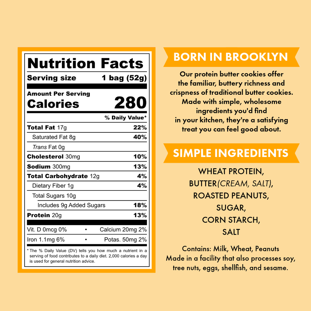 Salted Peanut Cookies | High Protein | Clean Label Snack