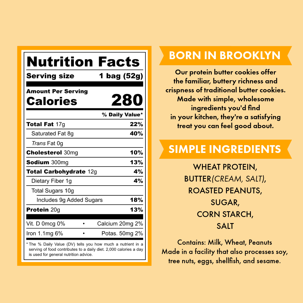 Salted Peanut Cookies | High Protein | Clean Label Snack