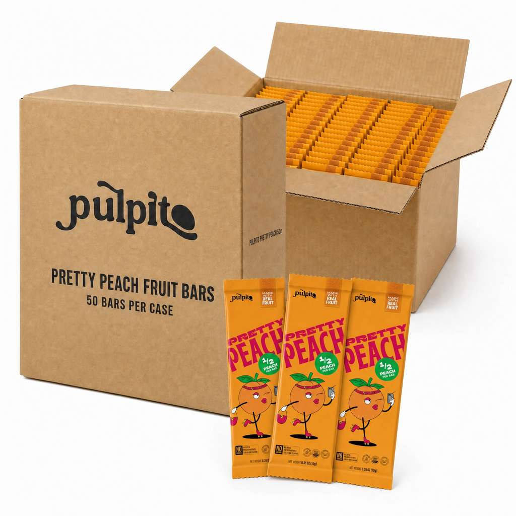 Pulpito Pretty Peach- Natural Fruit Snacks- Dried Fruit Bar 0.35 oz