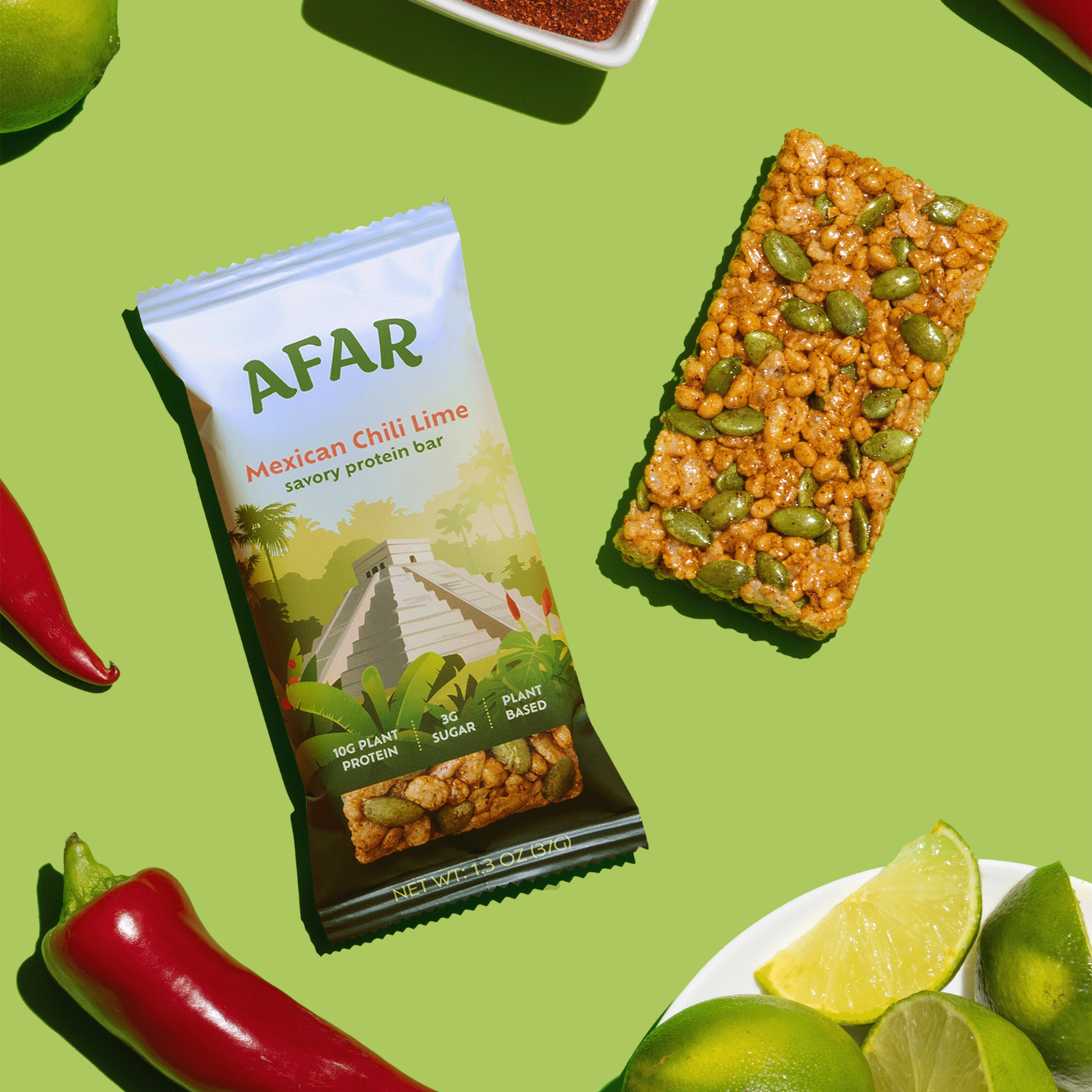 Afar Foods - Savory Protein Bar - Mexican Chili Lime Flavor