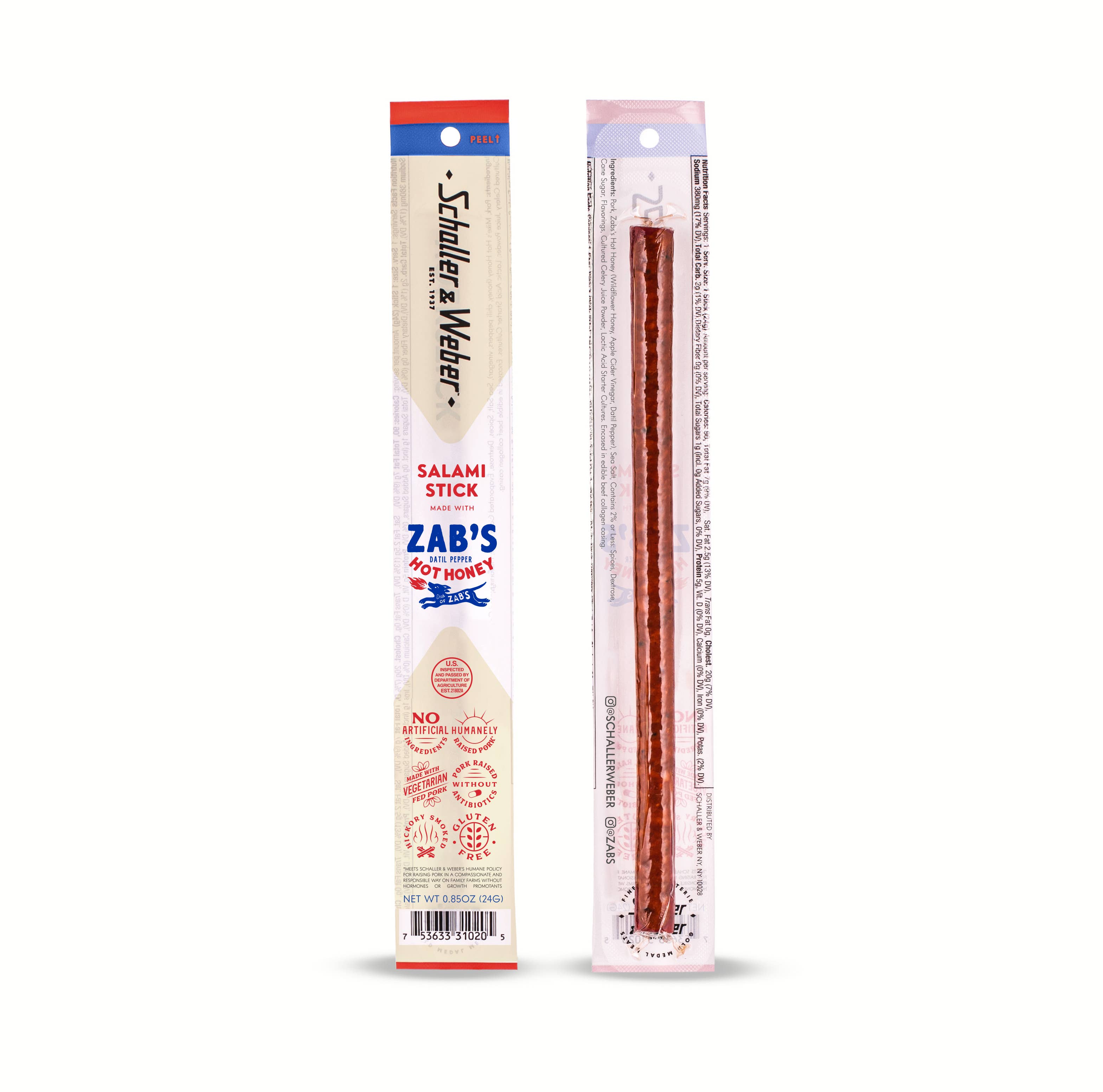 Schaller & Weber Salami Stick - Zab's Hot Honey 1oz