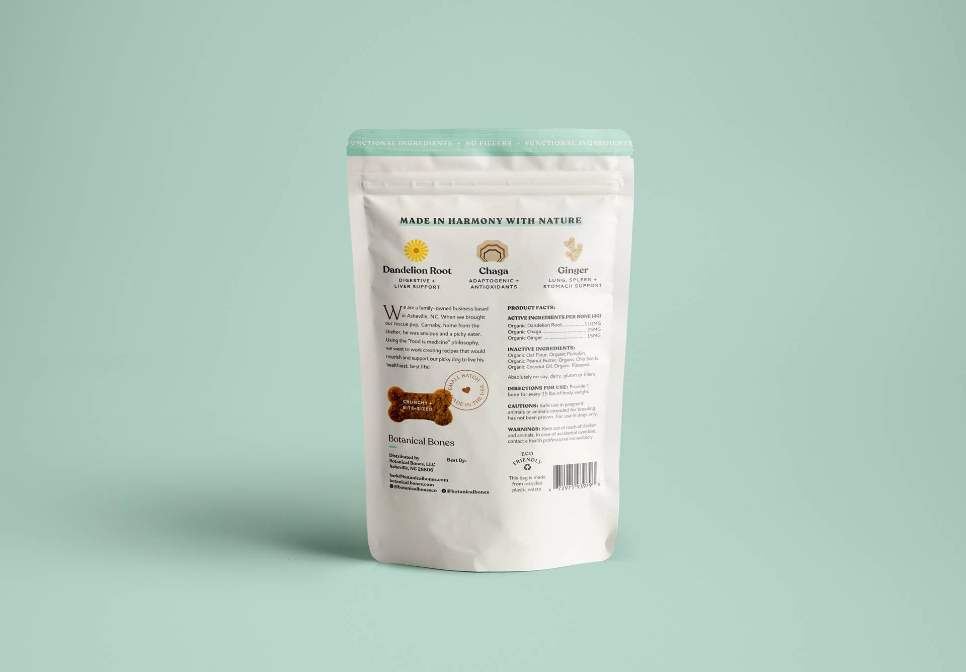 Botanical Bones Inner Glow Cookies - All Natural, Organic Dog Treats 5oz