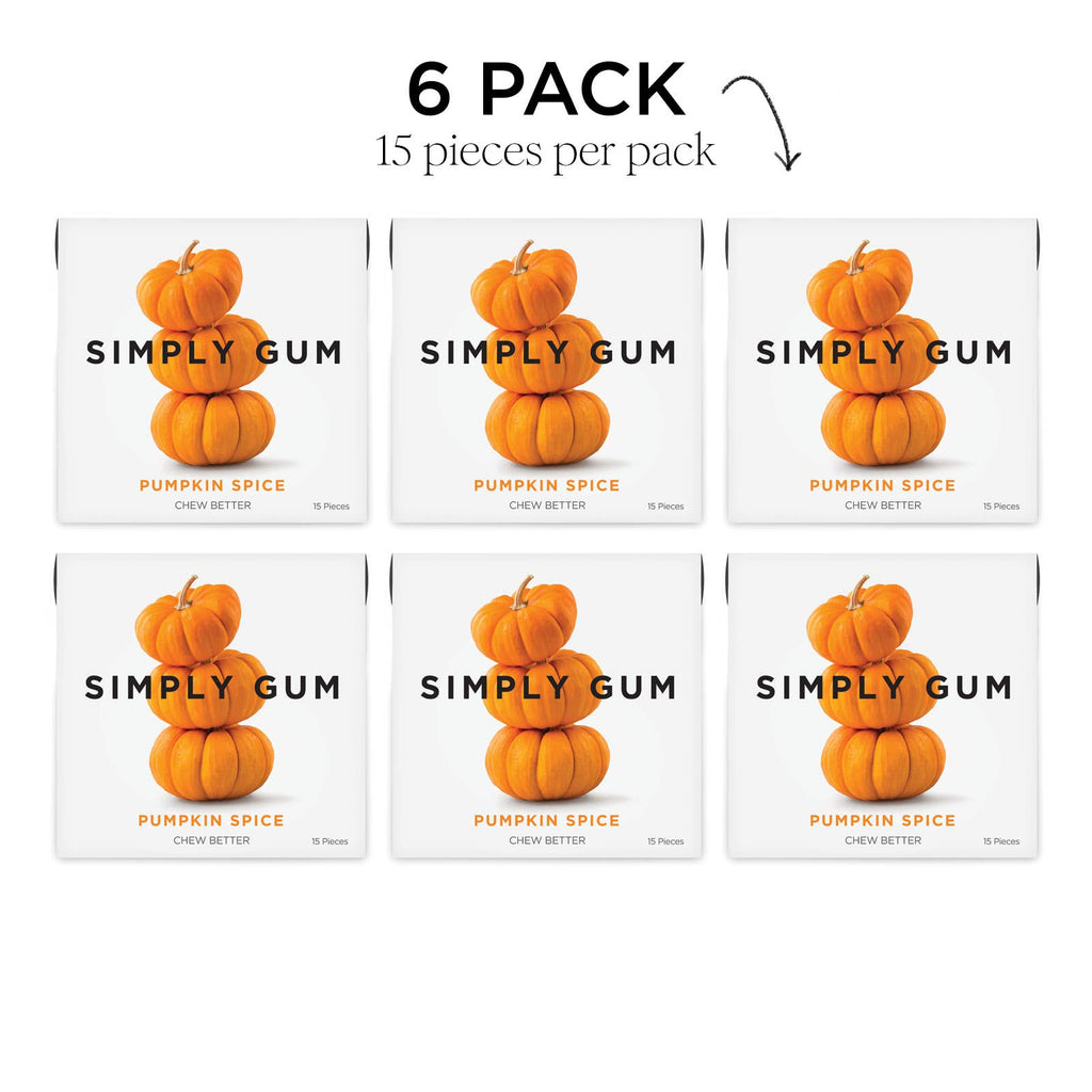Simply Gum - Pumpkin Spice Chewing Gum -15 pack
