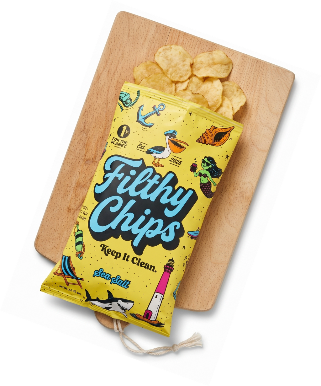 Filthy Chips Kettle Potato Chips made with Avocado Oil, Sea Salt 2oz