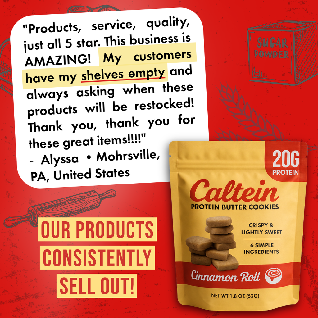 Caltein - Cinnamon Roll Cookies | High Protein | Clean Label Snack 1.8oz
